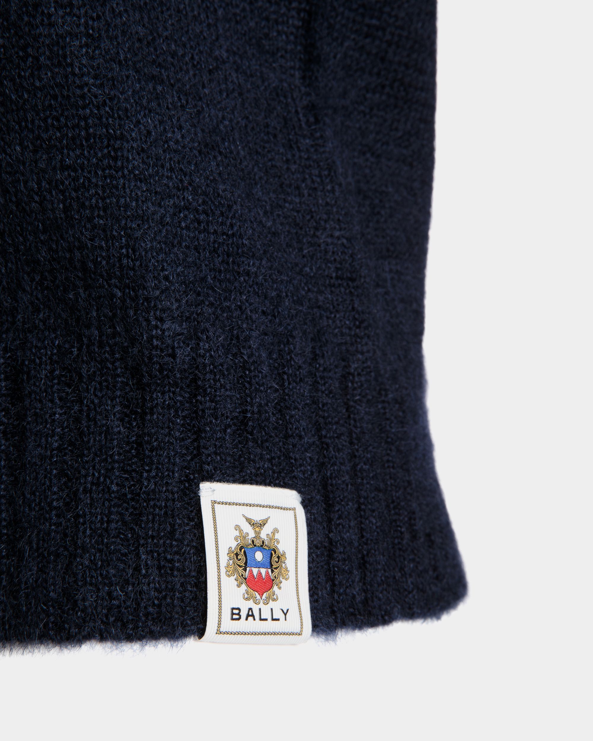 Gilet En Maille De Mohair Et Soie Navy Blue - Femme - Bally - 04