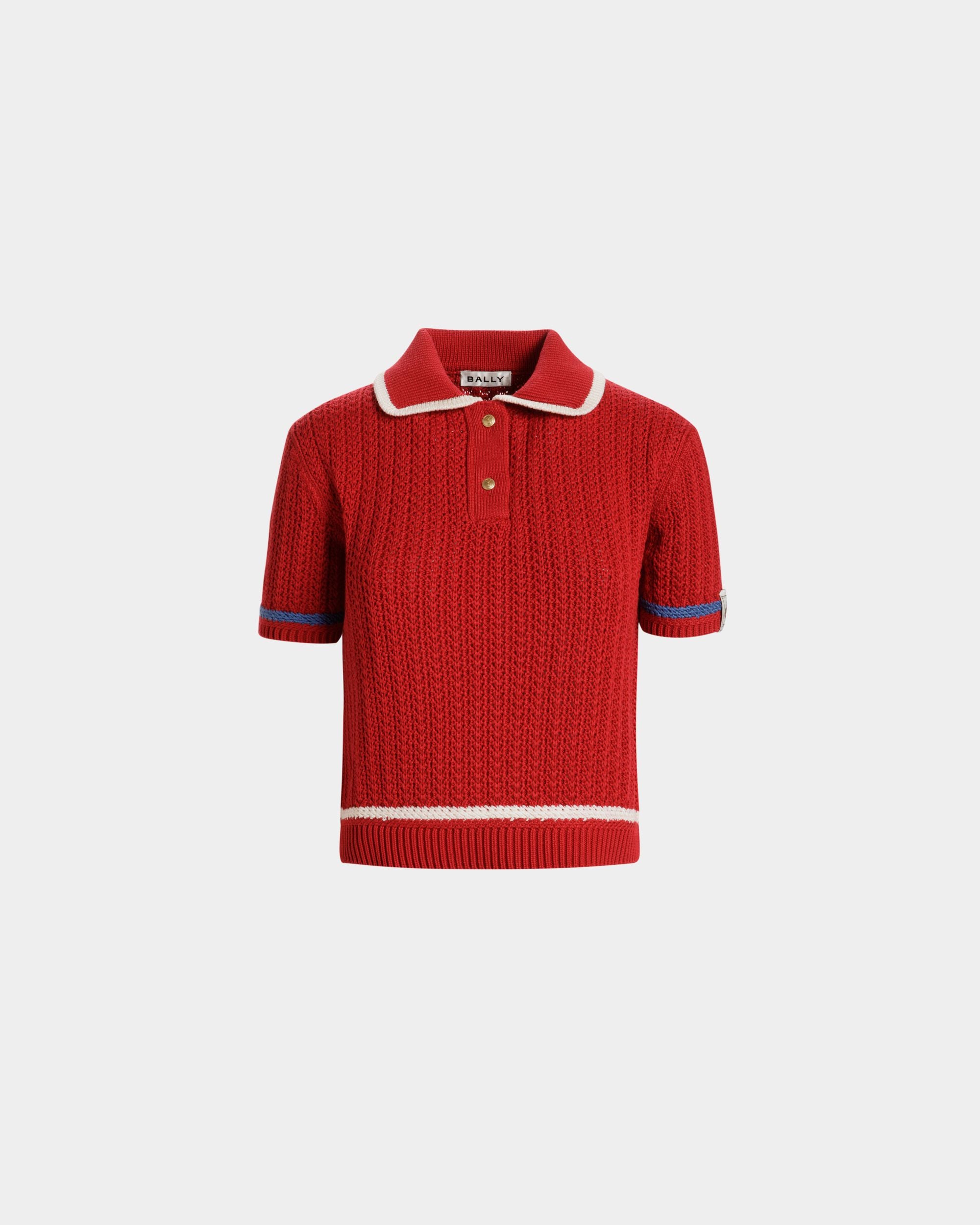 Polo En Maille De Coton Rouge - Femme - Bally - 01