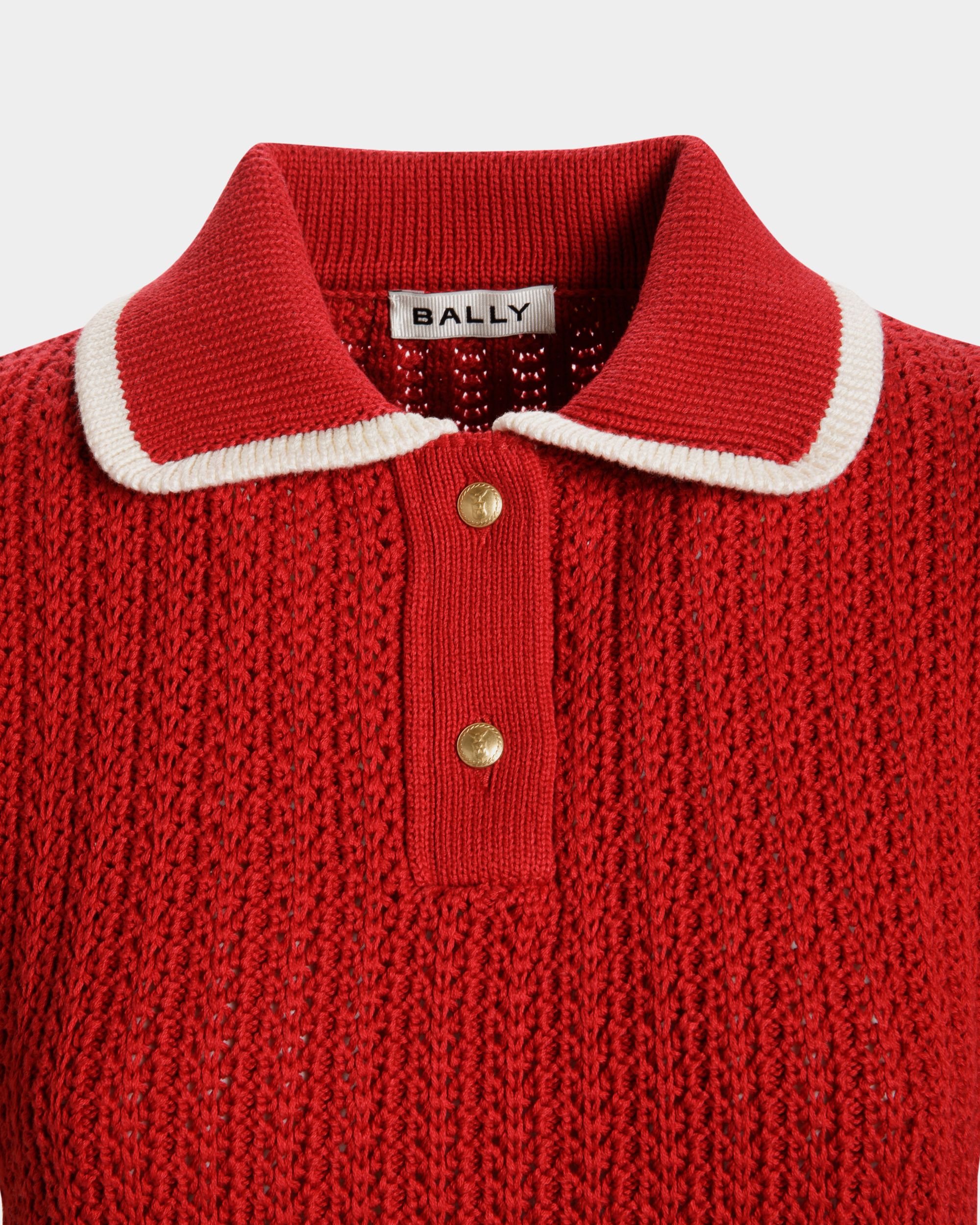 Polo En Maille De Coton Rouge - Femme - Bally - 04