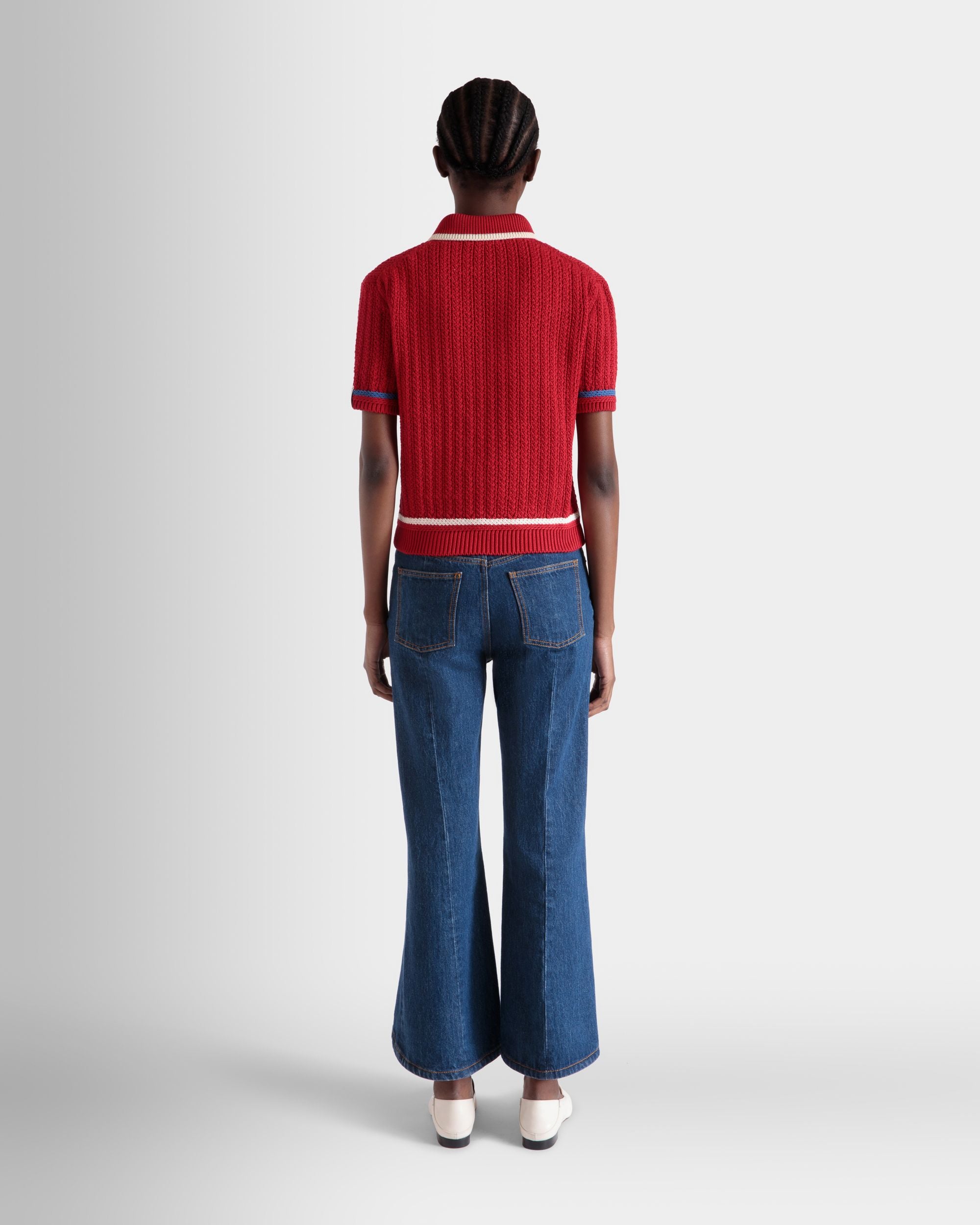 Polo En Maille De Coton Rouge - Femme - Bally - 06