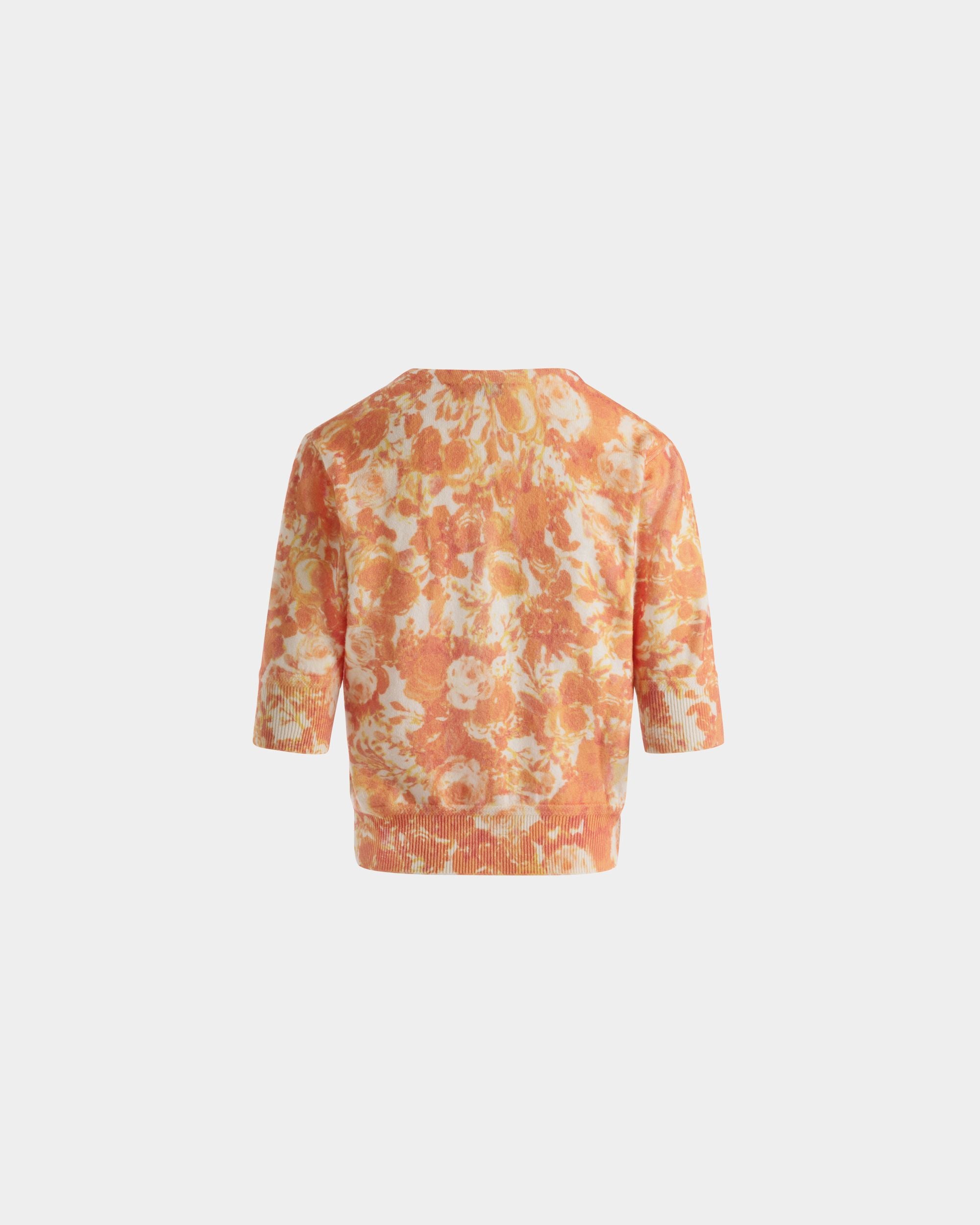 Cardigan Avec Imprimé Rosengarten En Cachemire Koi Orange - Femme - Bally - 07