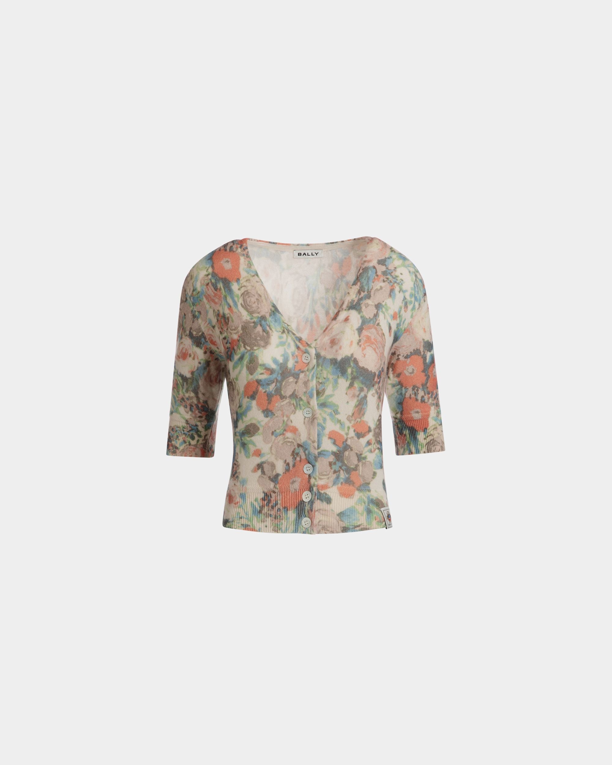 Cardigan En Cachemire Multicolore Avec Imprimé Rosengarten - Femme - Bally - 01