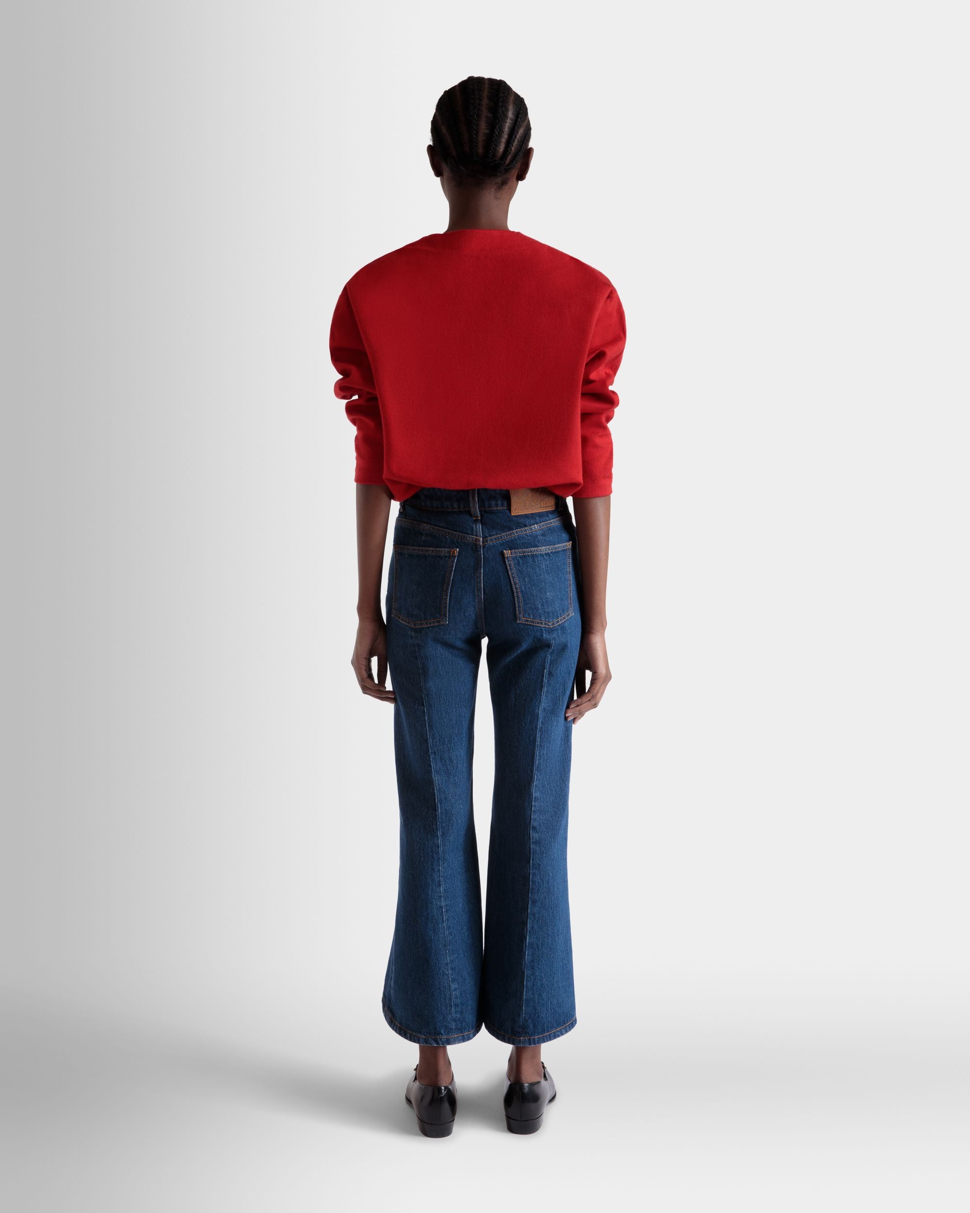 Cardigan En Mélange De Laine Et Soie Rouges - Femme - Bally - 06