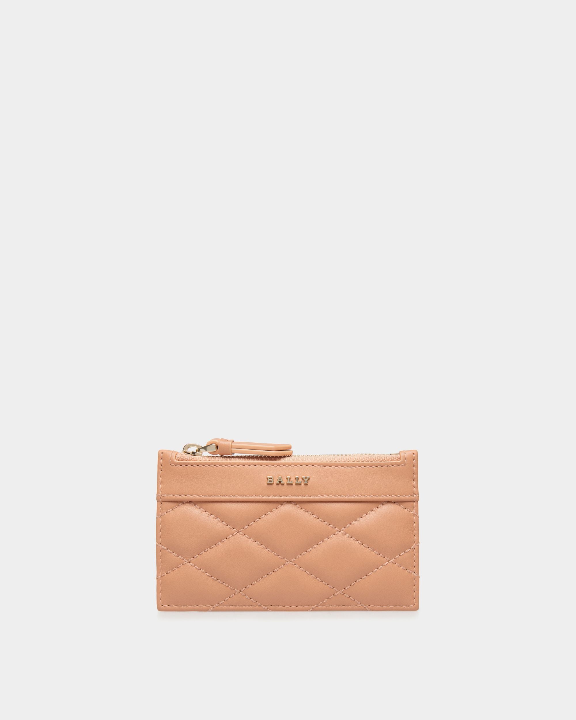 Business Card Holder In Orange Leather - Femme - Bally - 01
