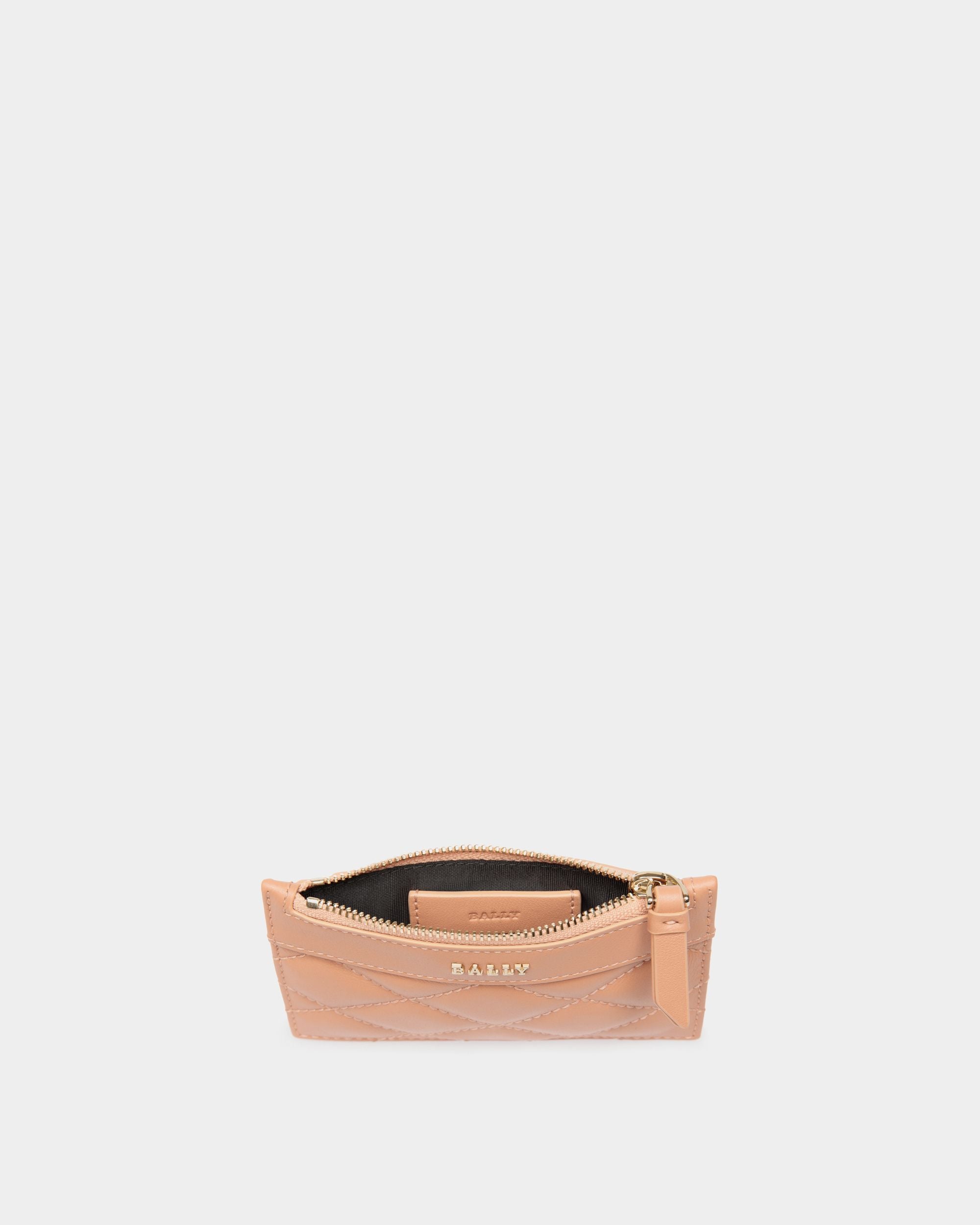Business Card Holder In Orange Leather - Femme - Bally - 03