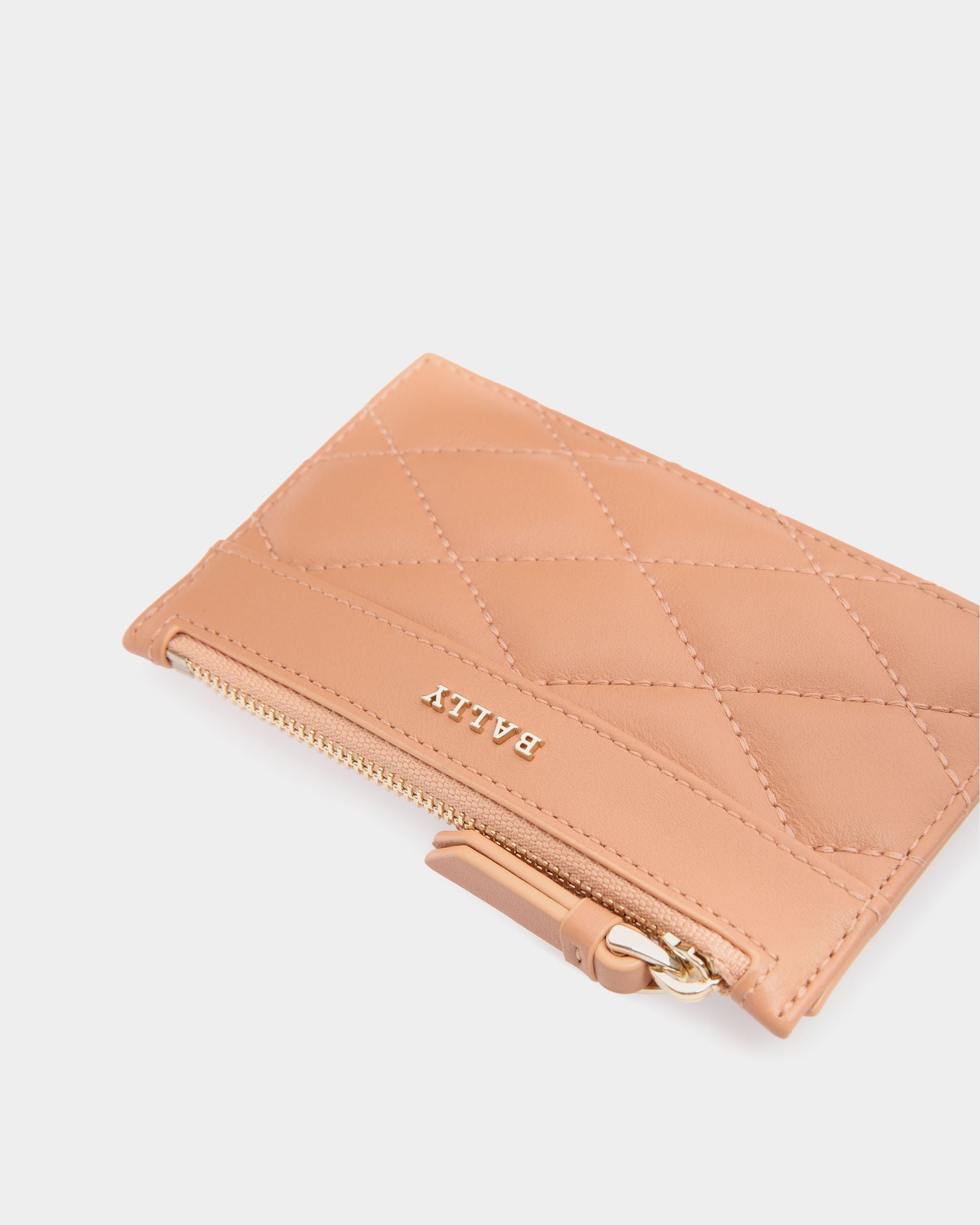 Business Card Holder In Orange Leather - Femme - Bally - 04