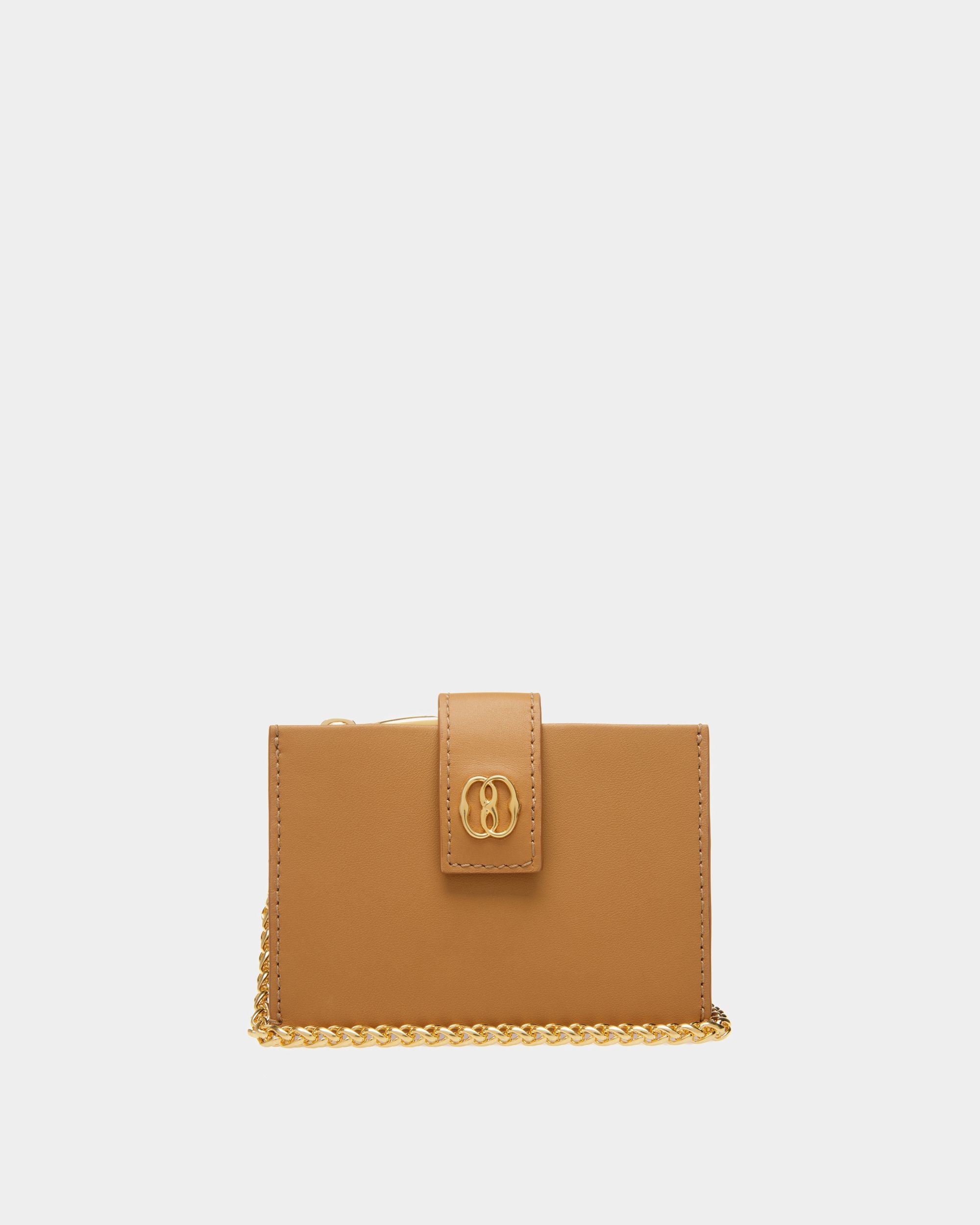 Porte-cartes Emblem En Cuir Couleur Sable - Femme - Bally - 01