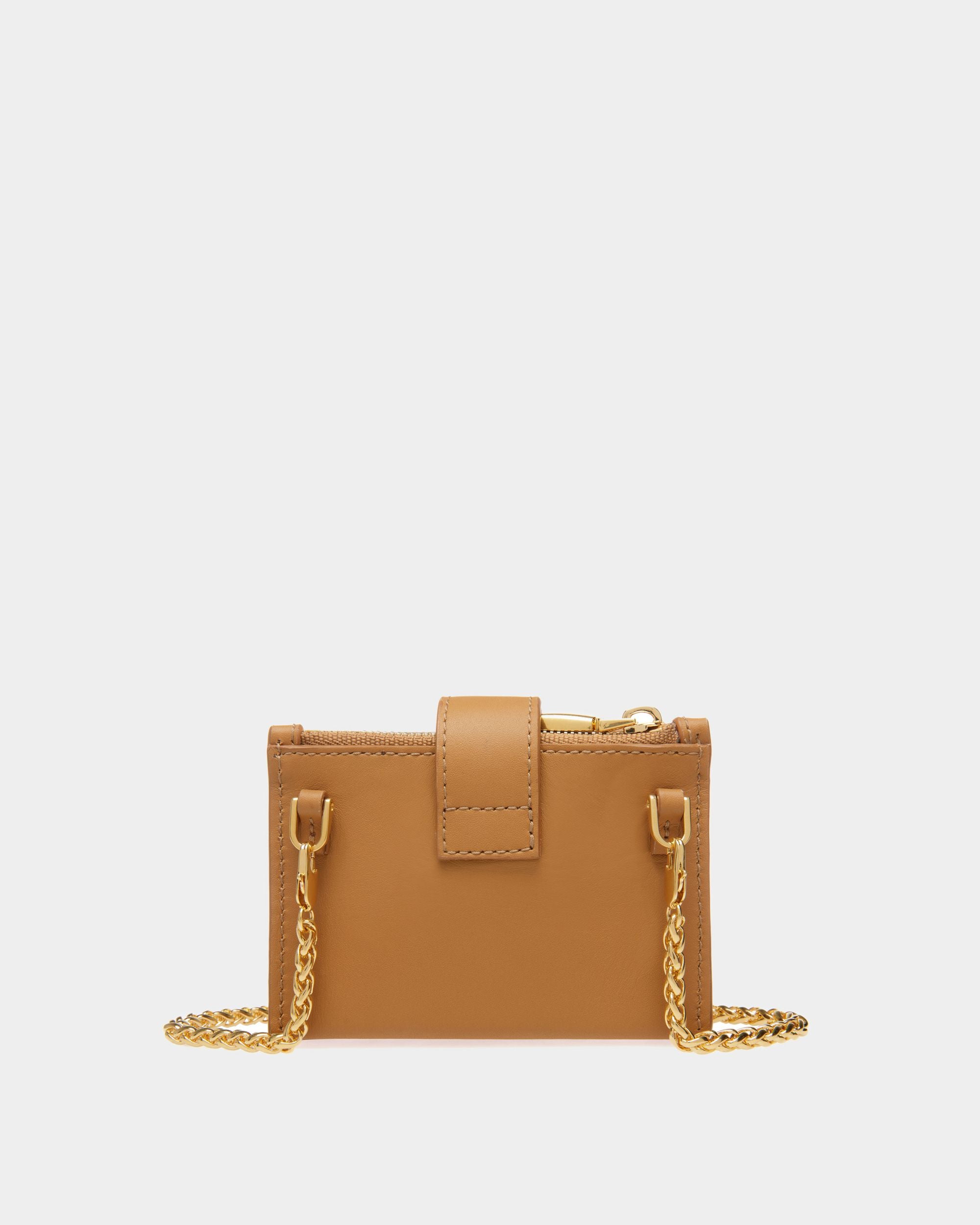 Porte-cartes Emblem En Cuir Couleur Sable - Femme - Bally - 02