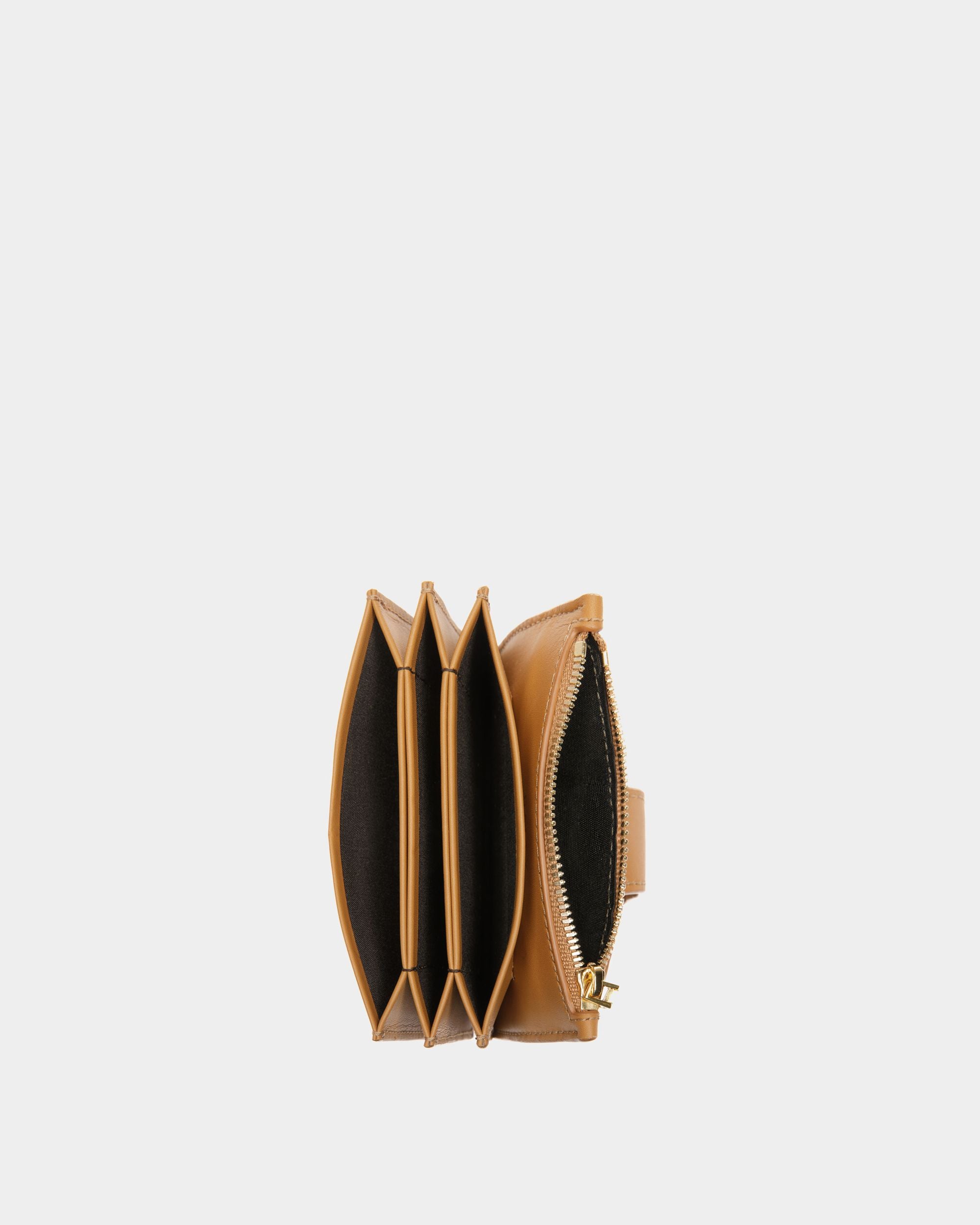 Porte-cartes Emblem En Cuir Couleur Sable - Femme - Bally - 03