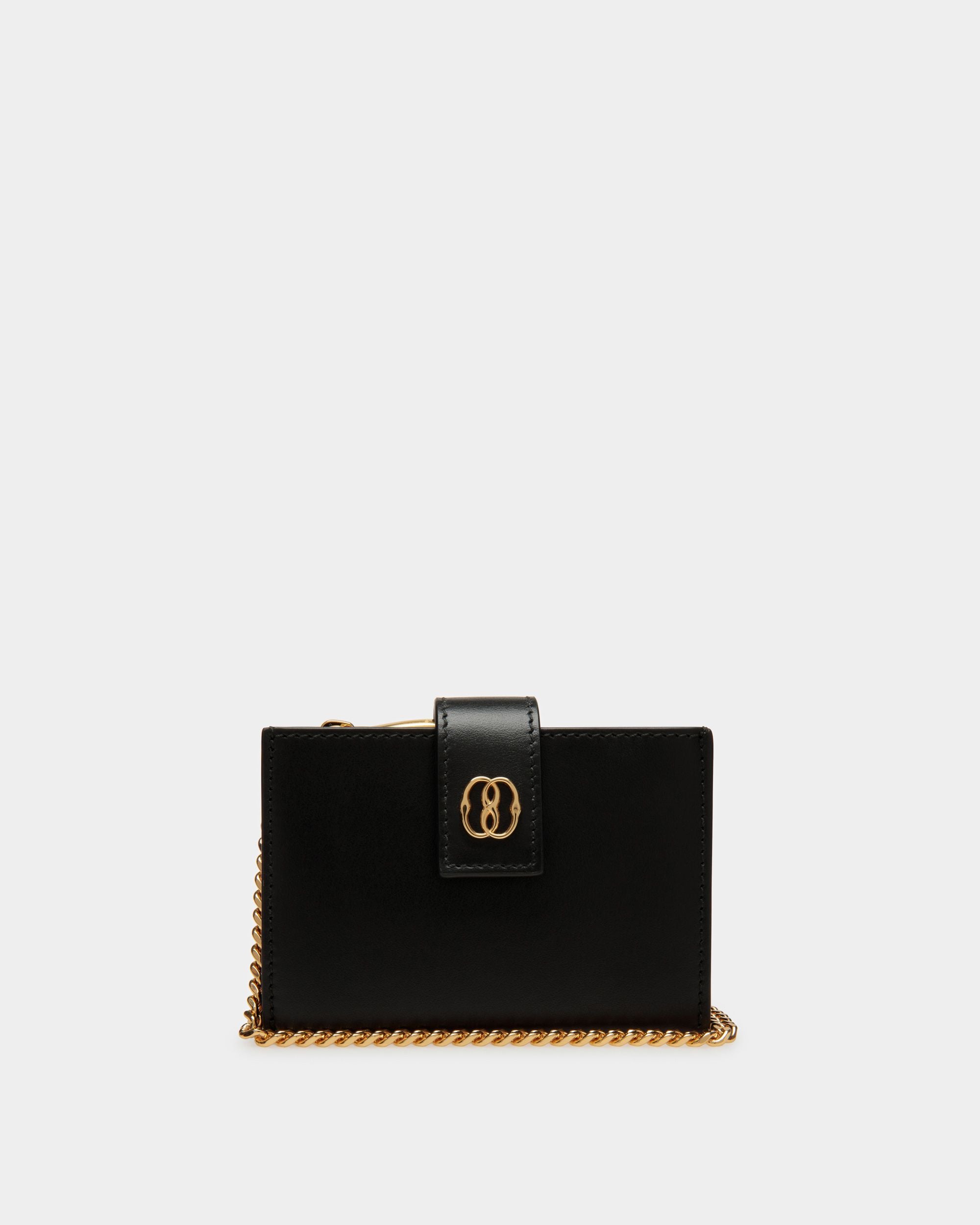 Porte-cartes Emblem En Cuir Noir - Femme - Bally - 01