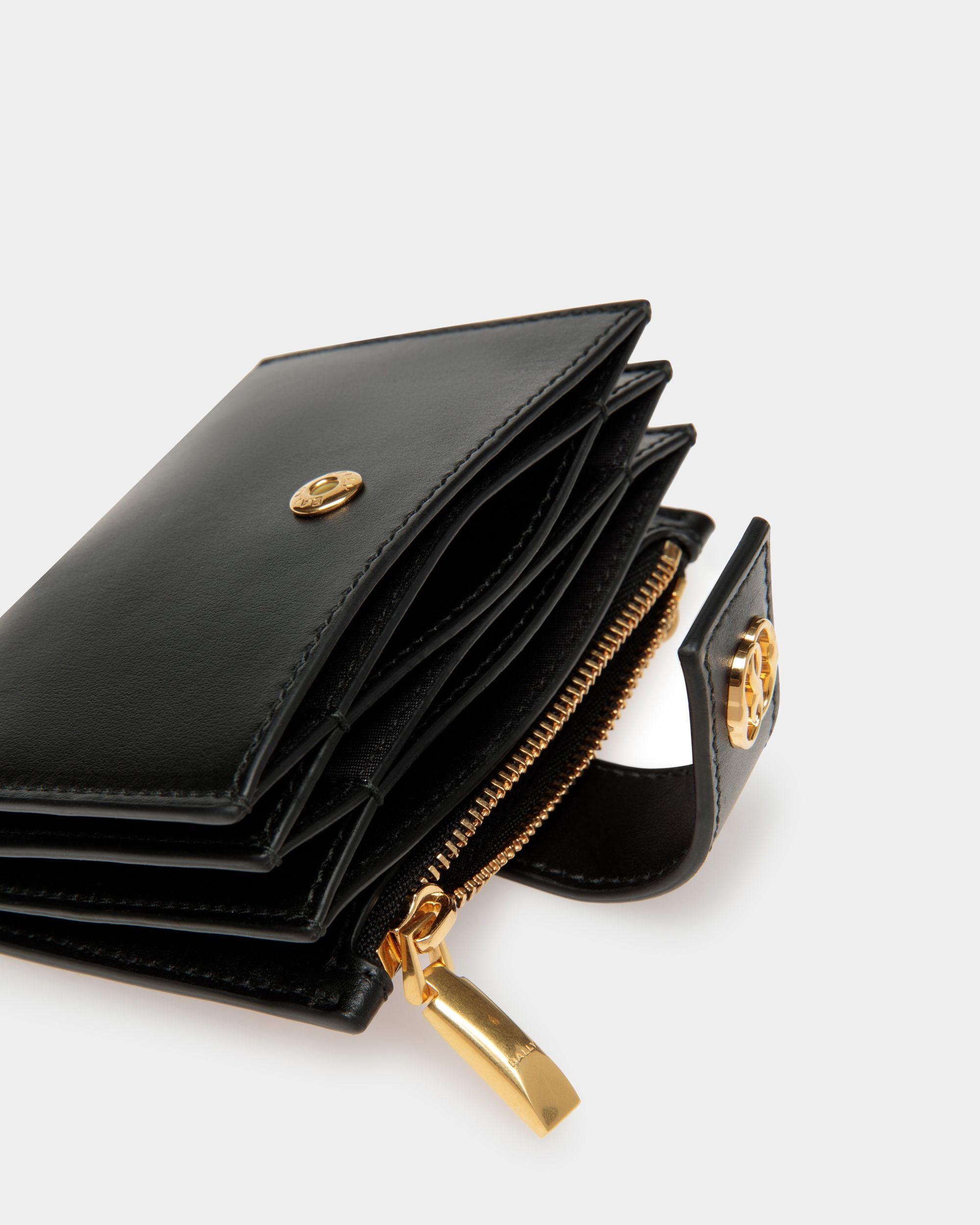 Porte-cartes Emblem En Cuir Noir - Femme - Bally - 04