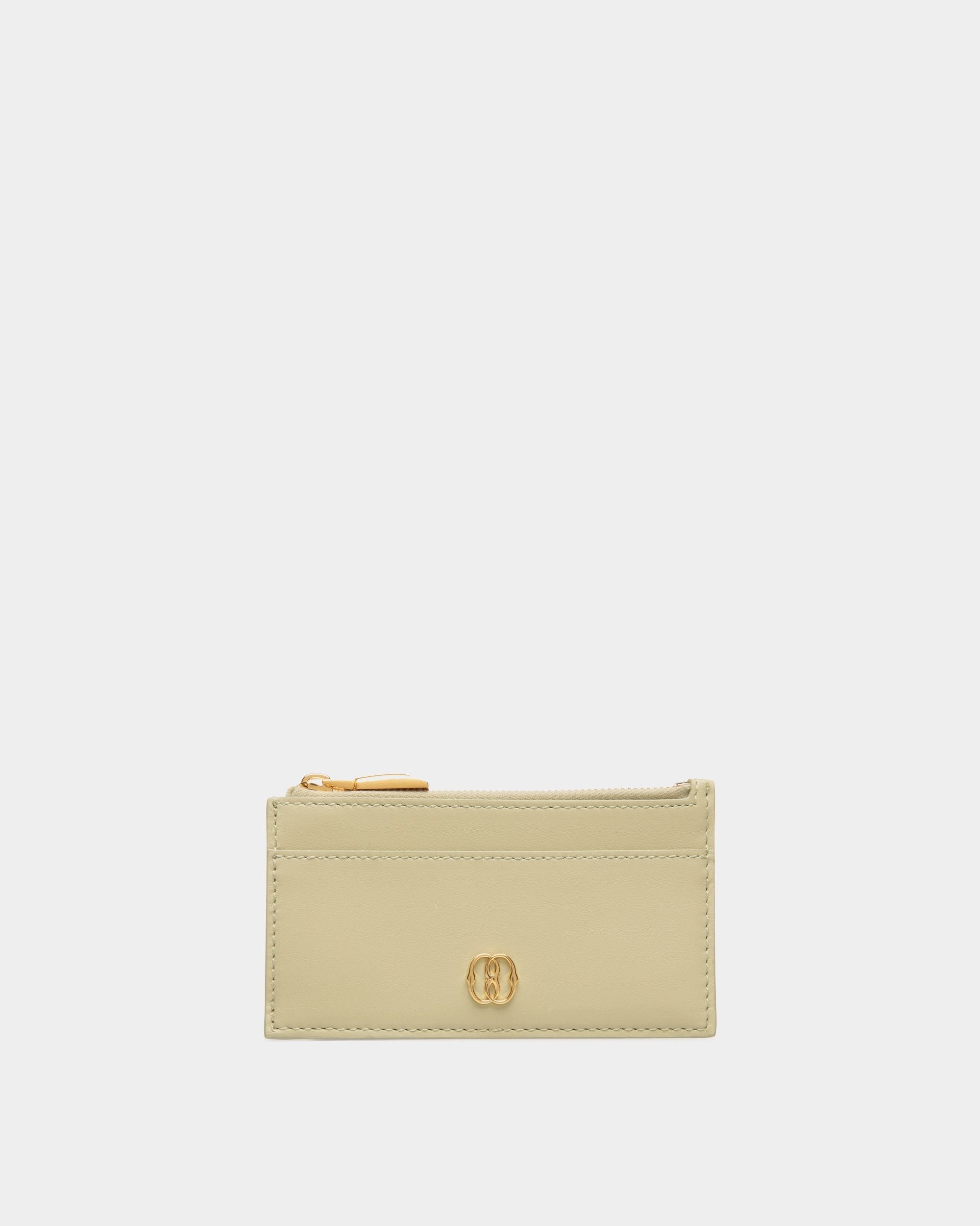 Porte-Cartes À Glissière Emblem En Light Green - Femme - Bally - 01