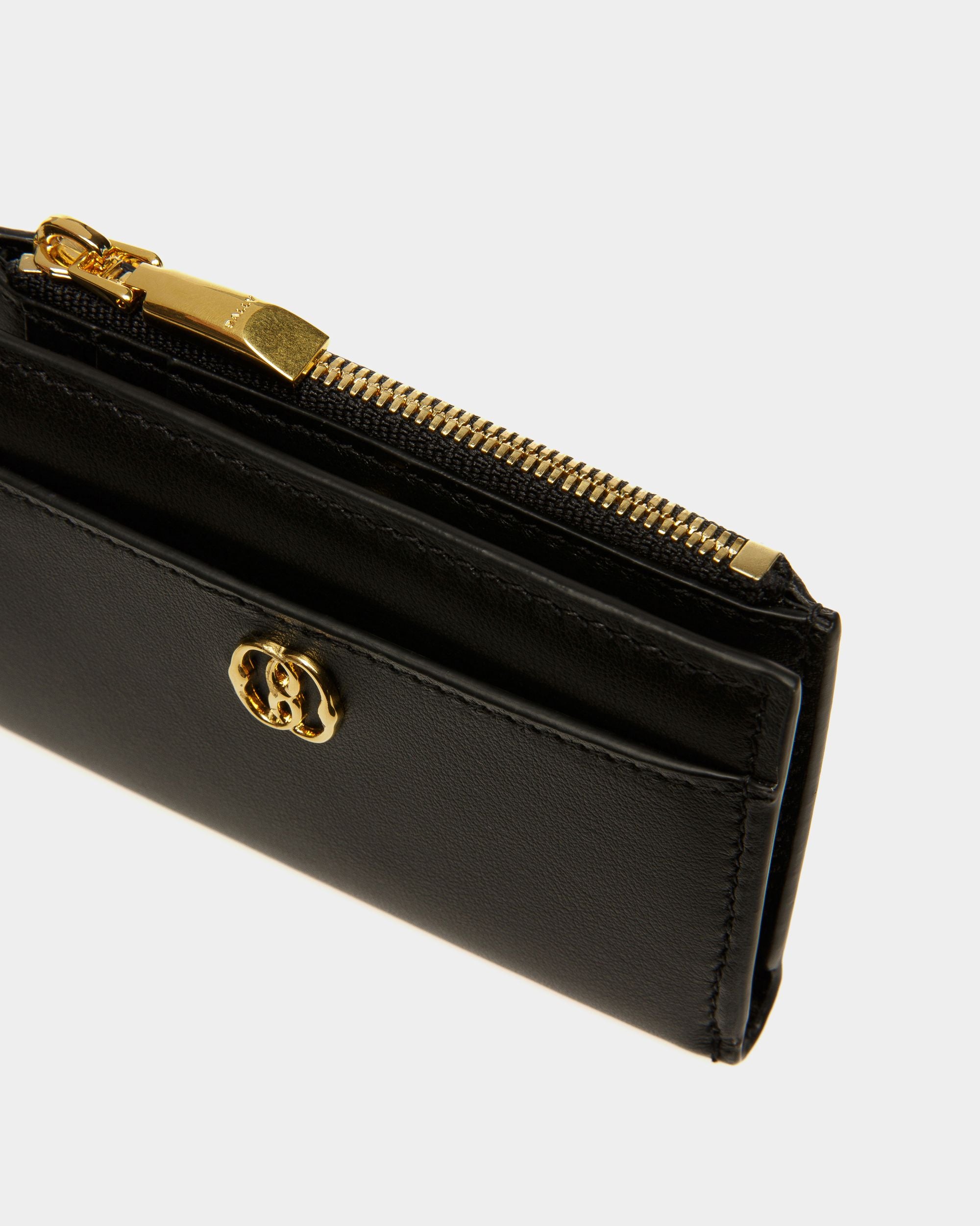 Portefeuille Emblem En Cuir Noir - Femme - Bally - 04