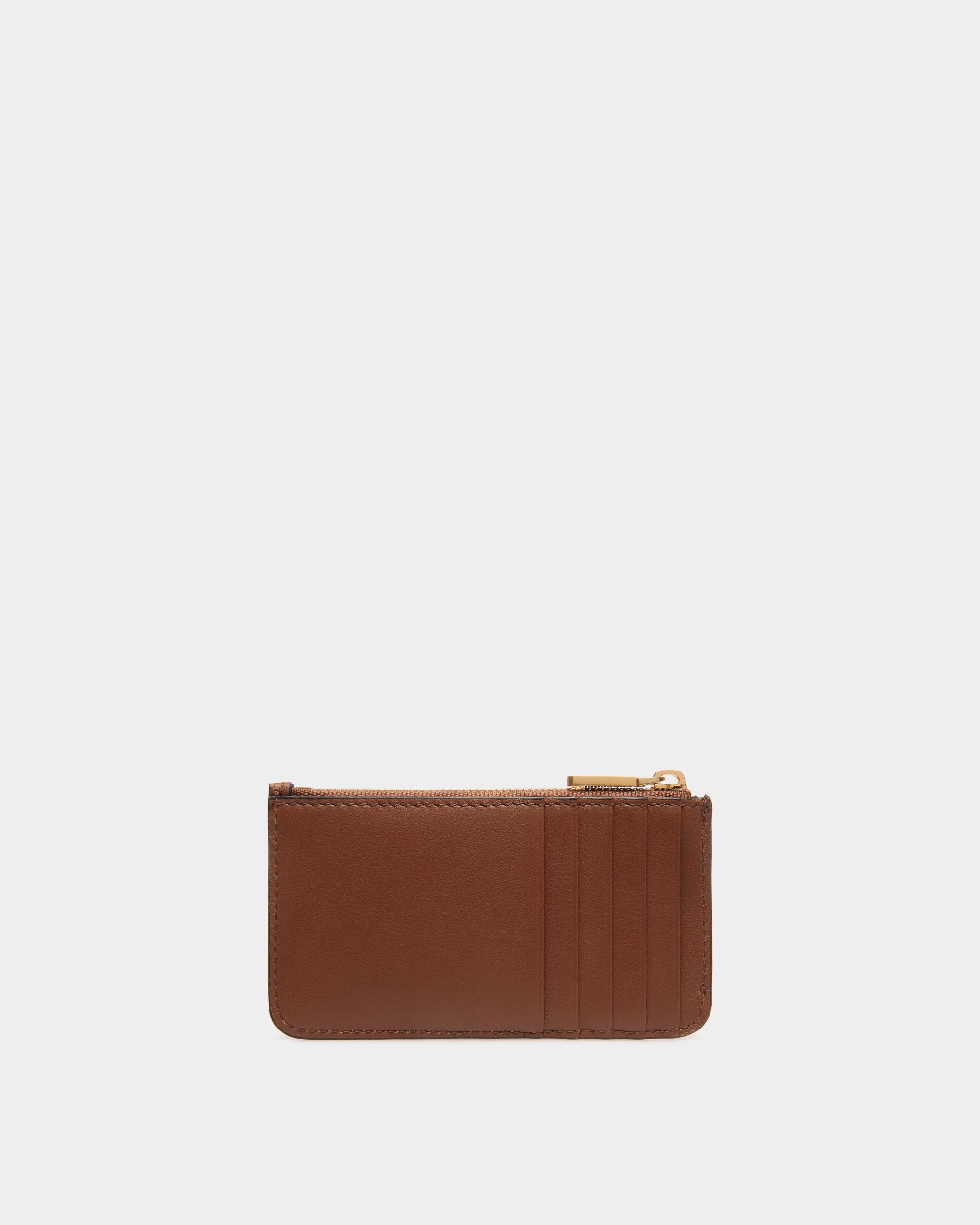Porte-Cartes À Glissière Code En Cuir Marron - Femme - Bally - 02