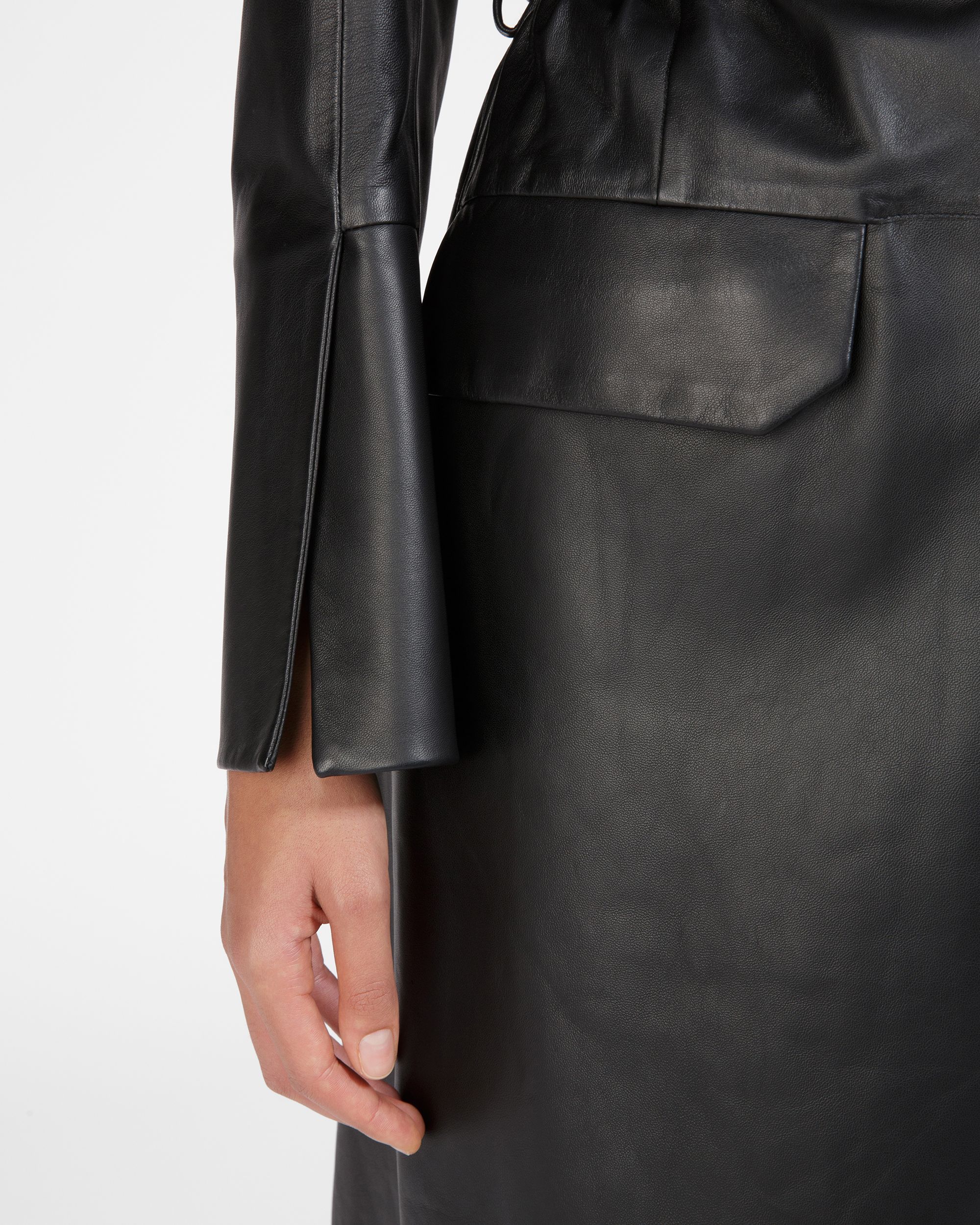 Manteau En Cuir Noir - Femme - Bally - 05