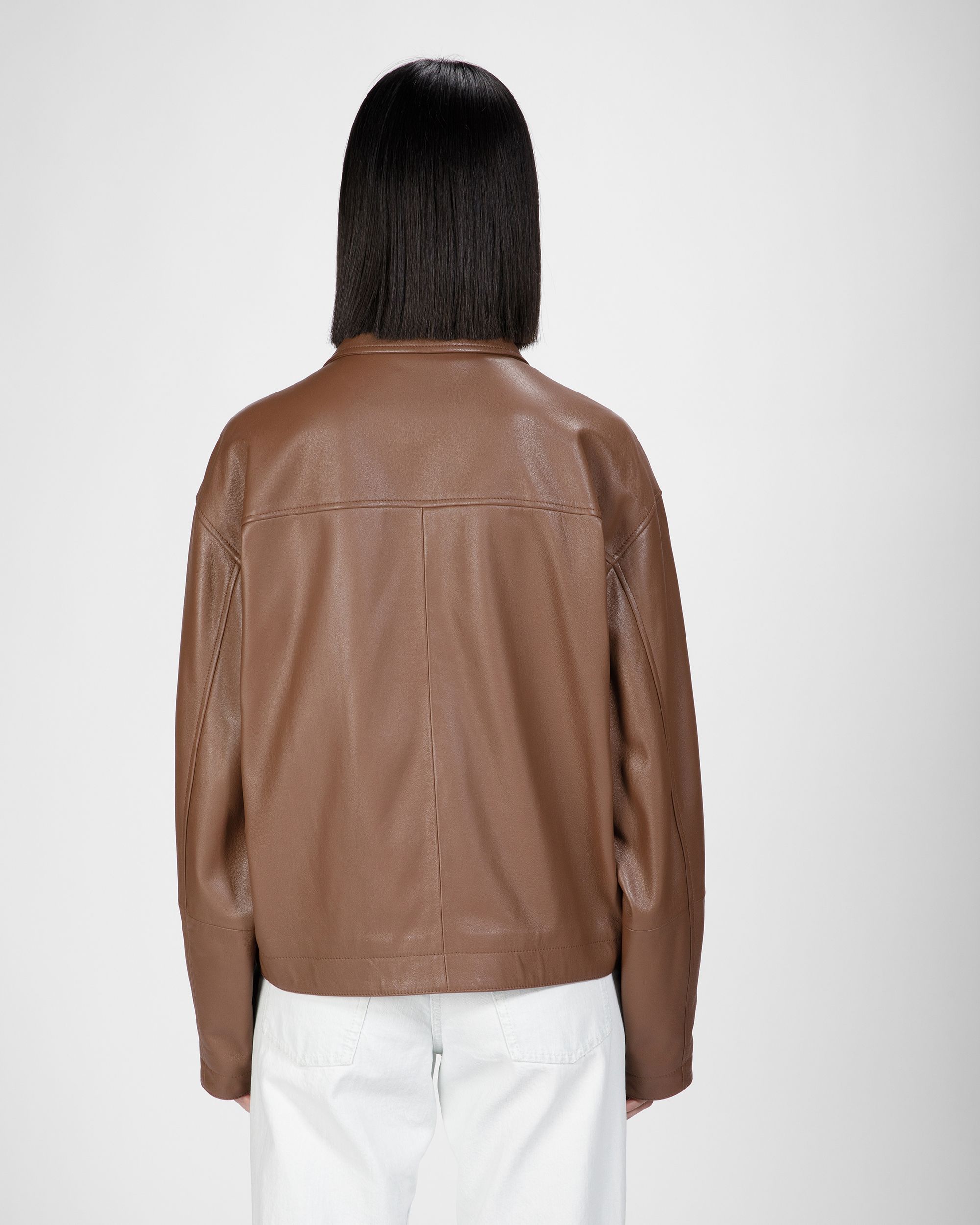 Veste En Cuir Marron - Femme - Bally - 02