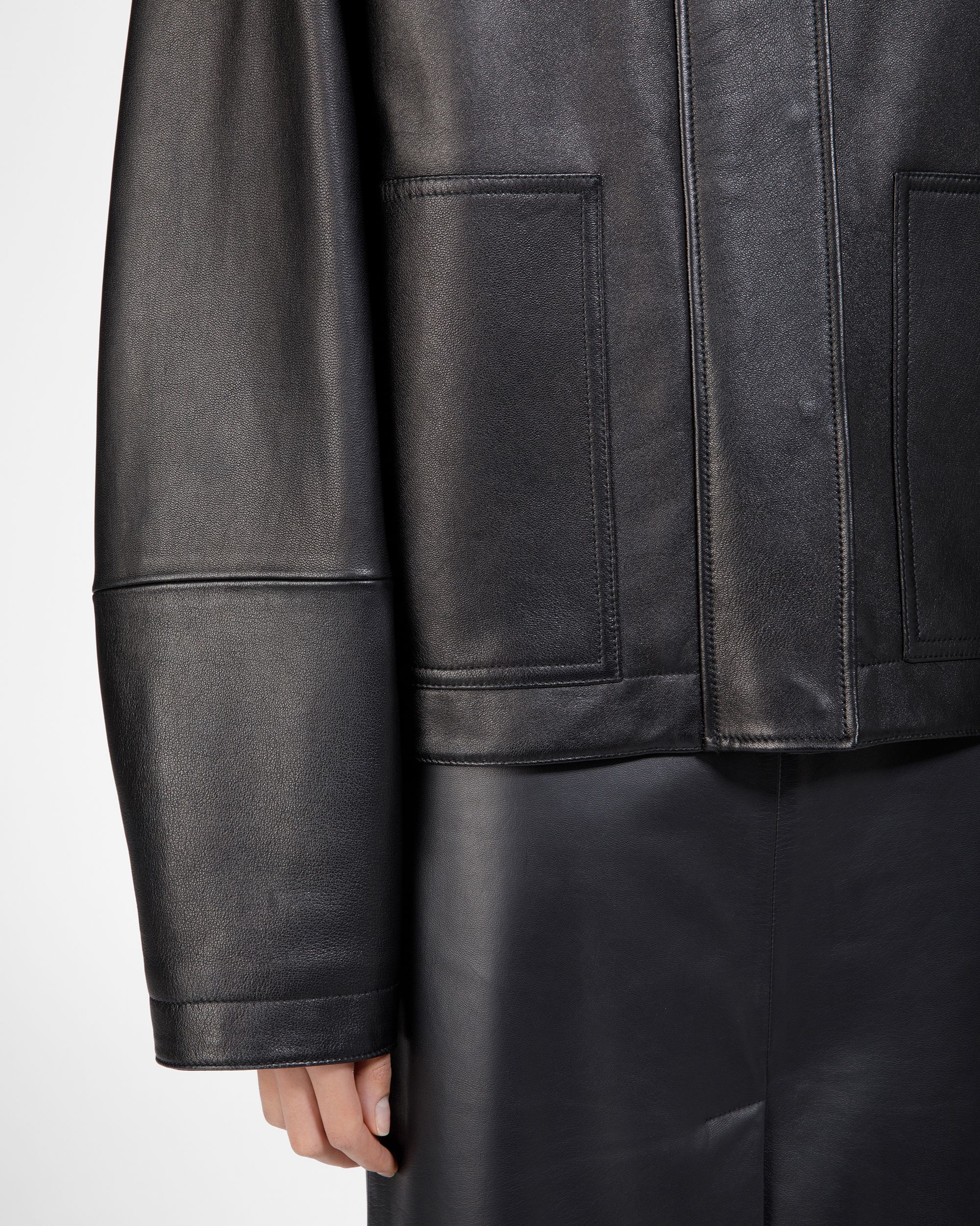 Veste En Cuir Noir - Femme - Bally - 03