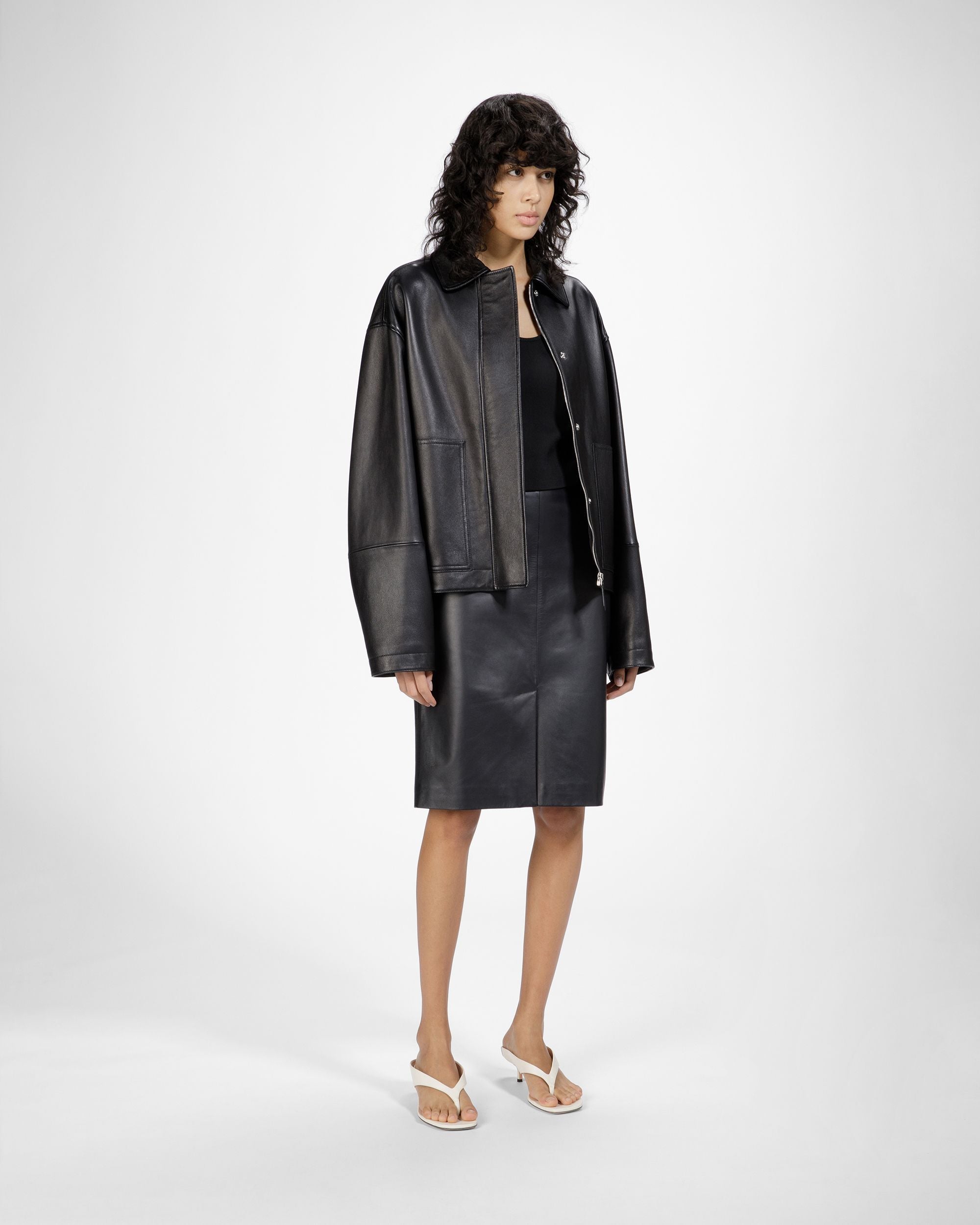 Veste En Cuir Noir - Femme - Bally - 05