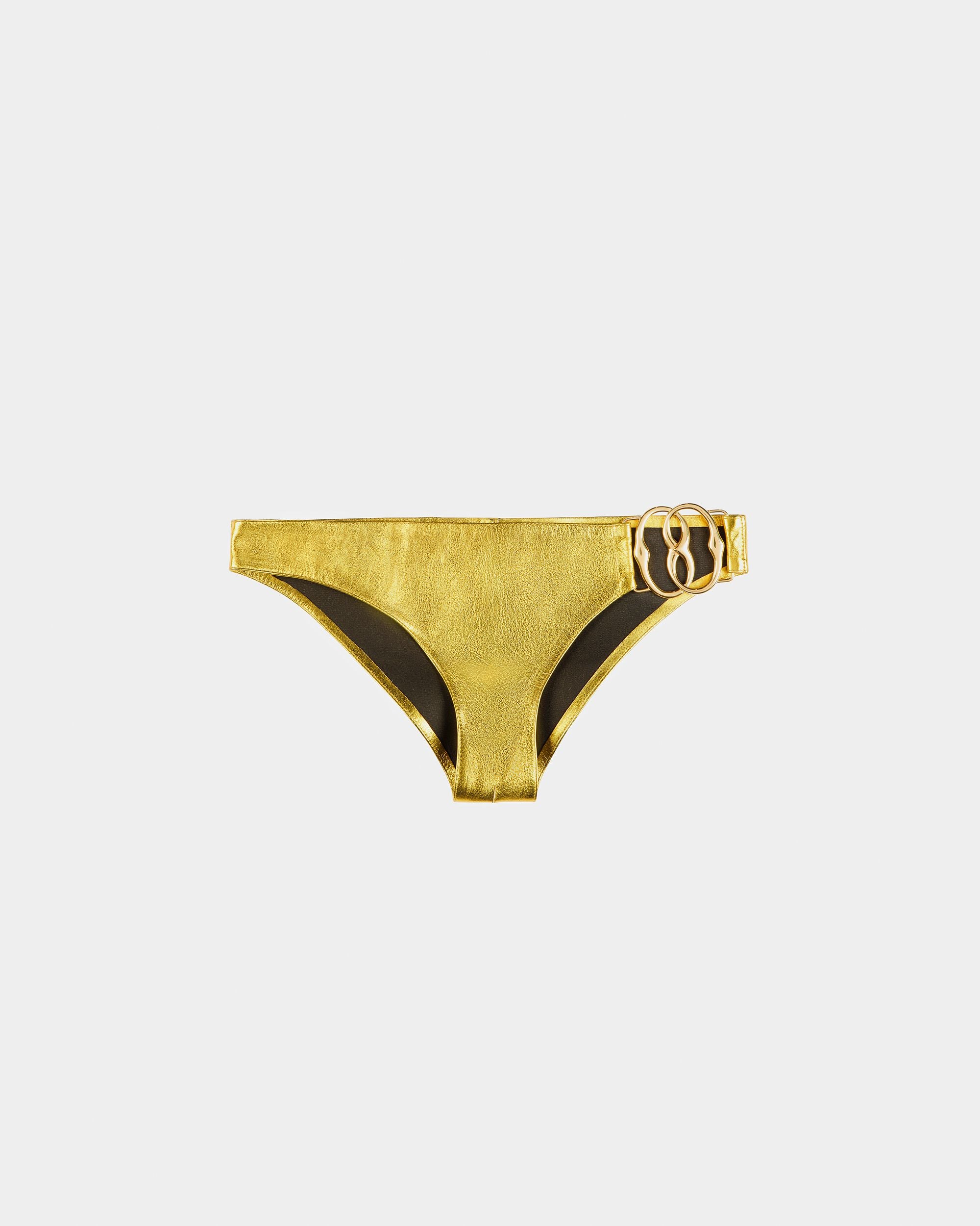 Panty En Cuir Couleur Or - Femme - Bally - 06