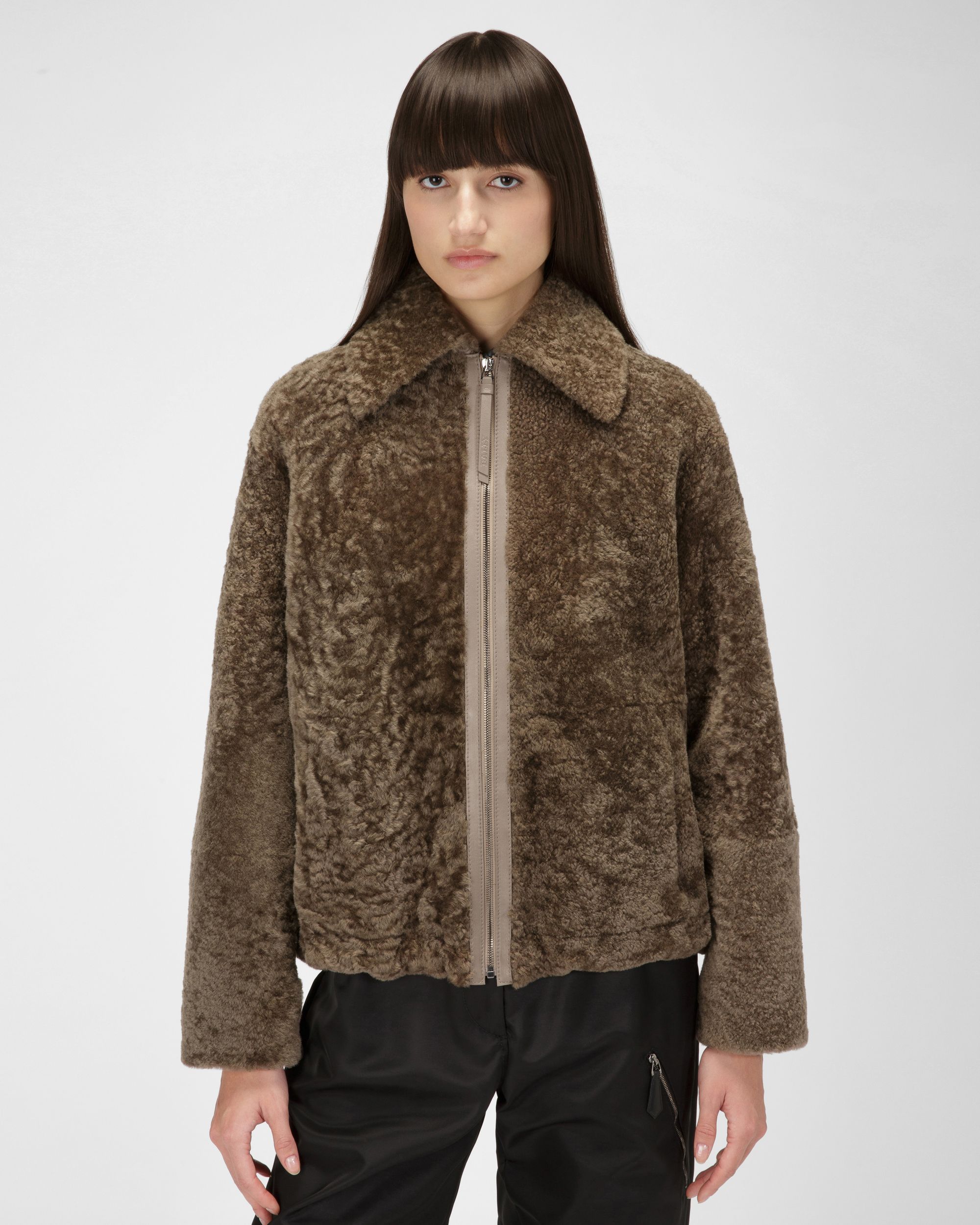 Veste En Shearling En Marron - Femme - Bally - 01