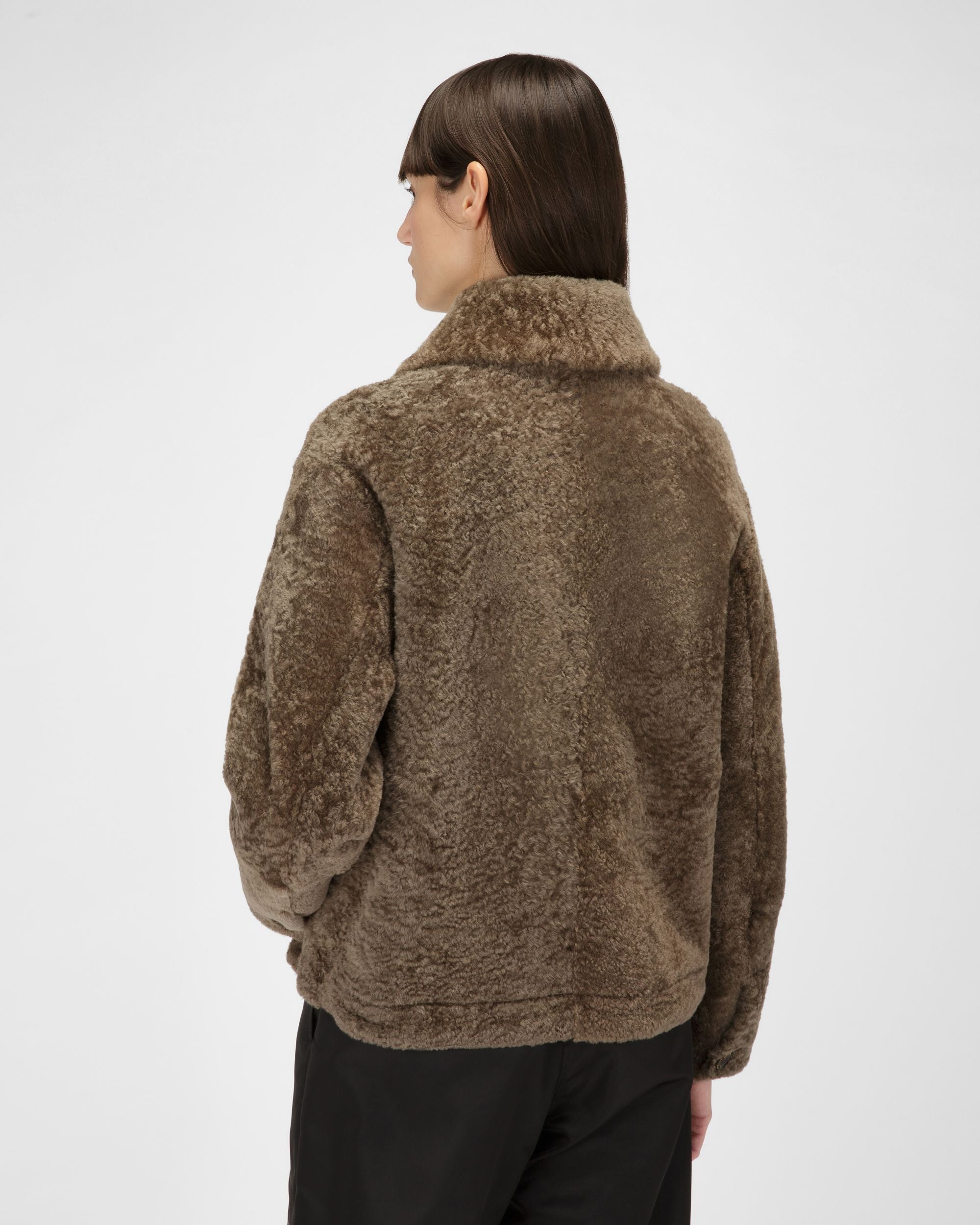 Veste En Shearling En Marron - Femme - Bally - 03