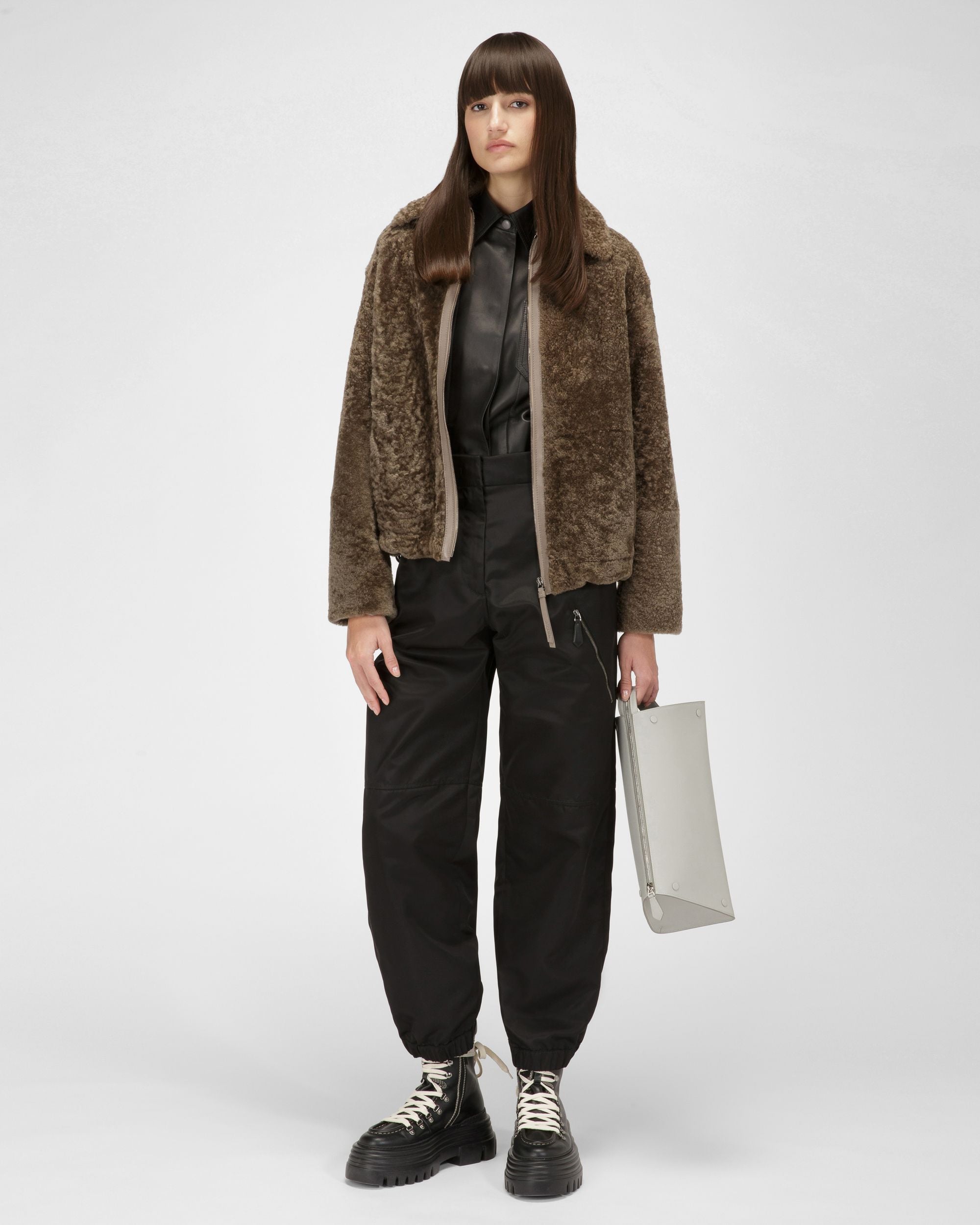 Veste En Shearling En Marron - Femme - Bally - 05