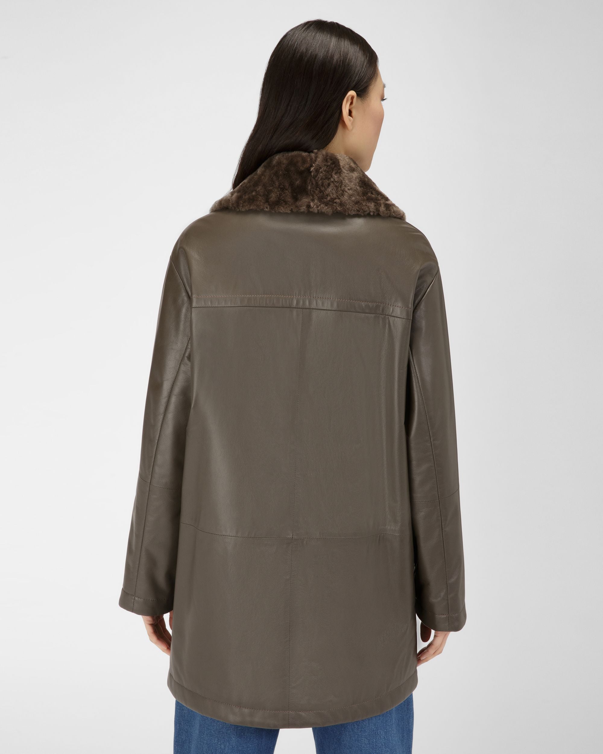 Manteau En Cuir Marron - Femme - Bally - 03