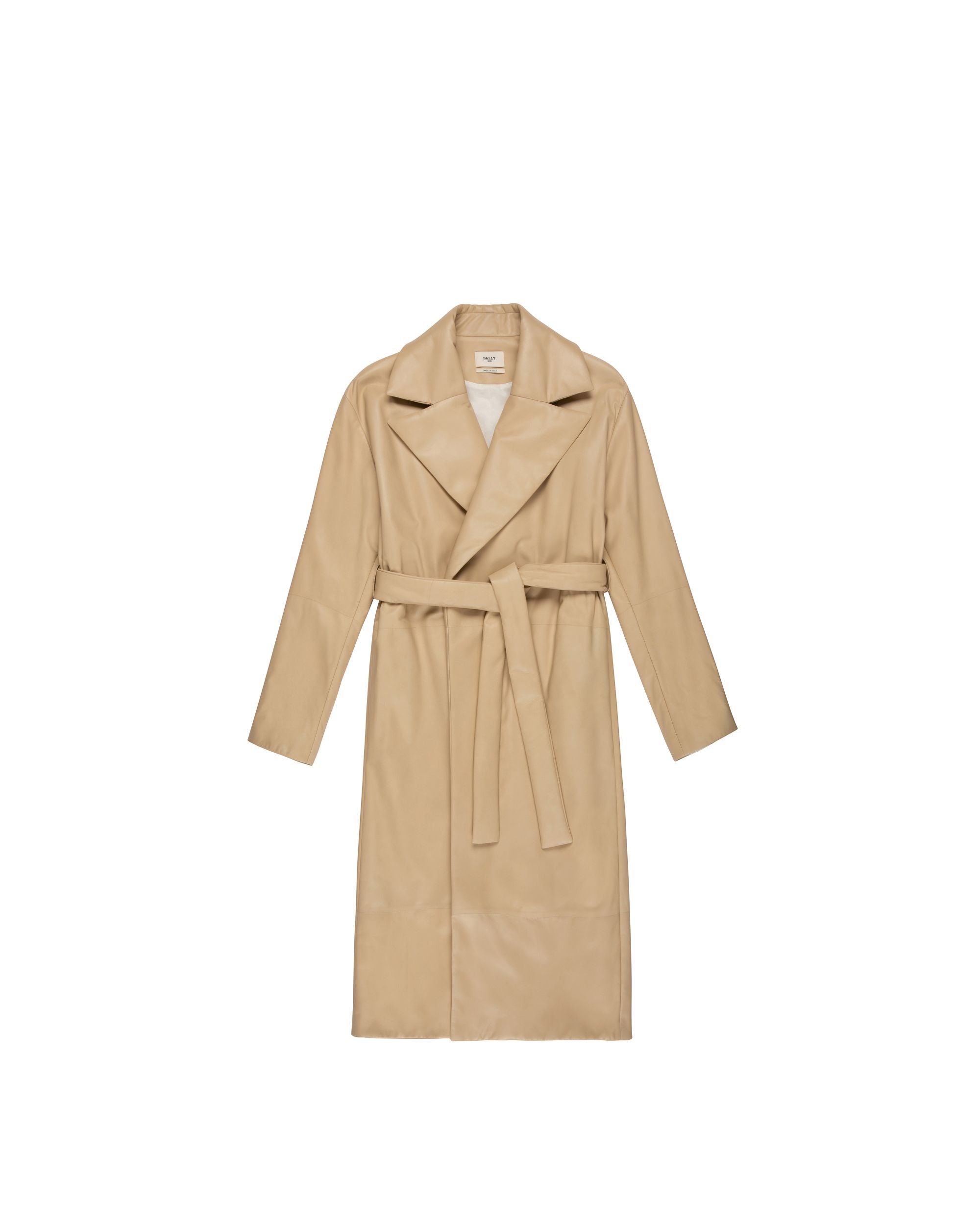 Manteau En Cuir Beige - Femme - Bally - 01
