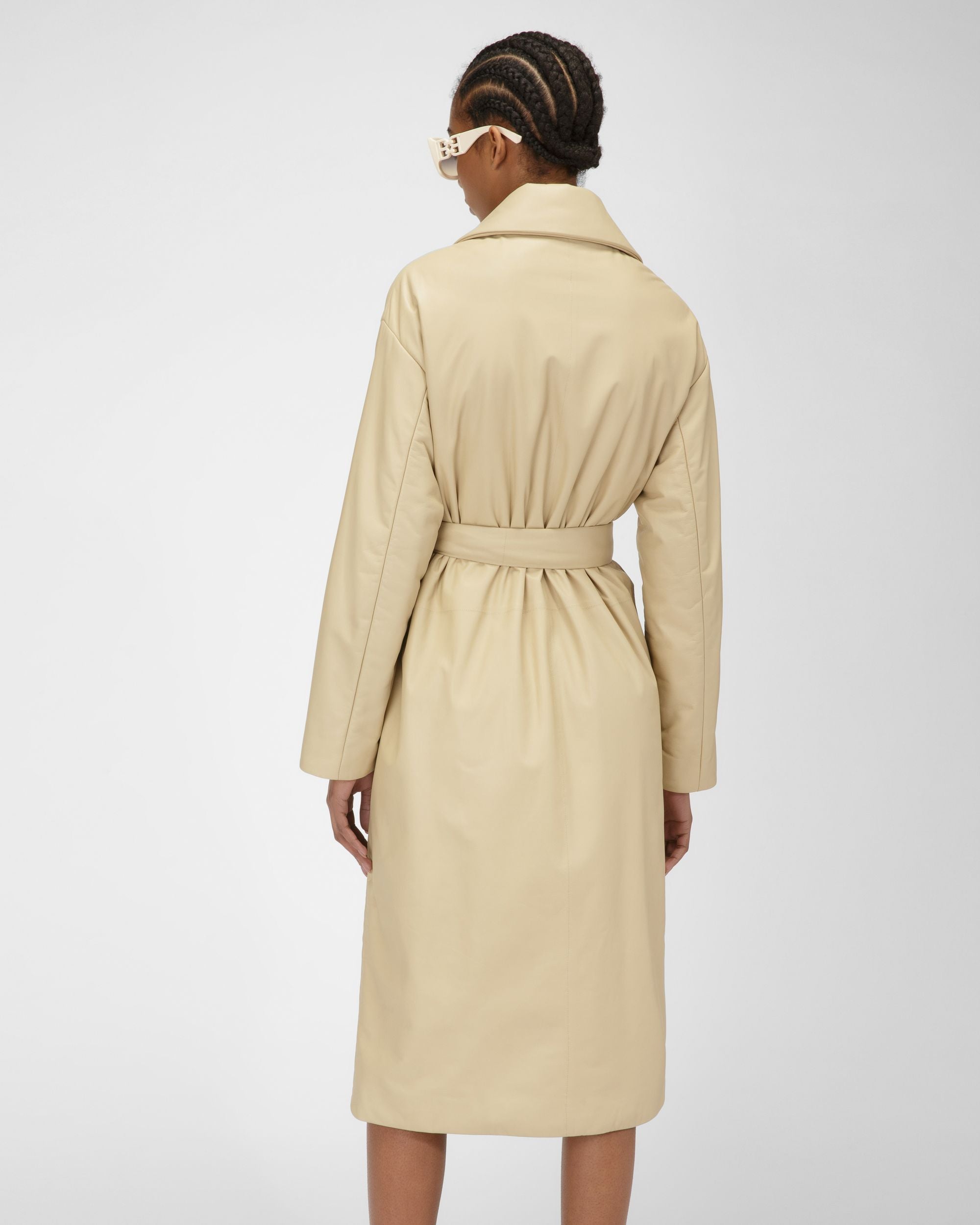 Manteau En Cuir Beige - Femme - Bally - 07