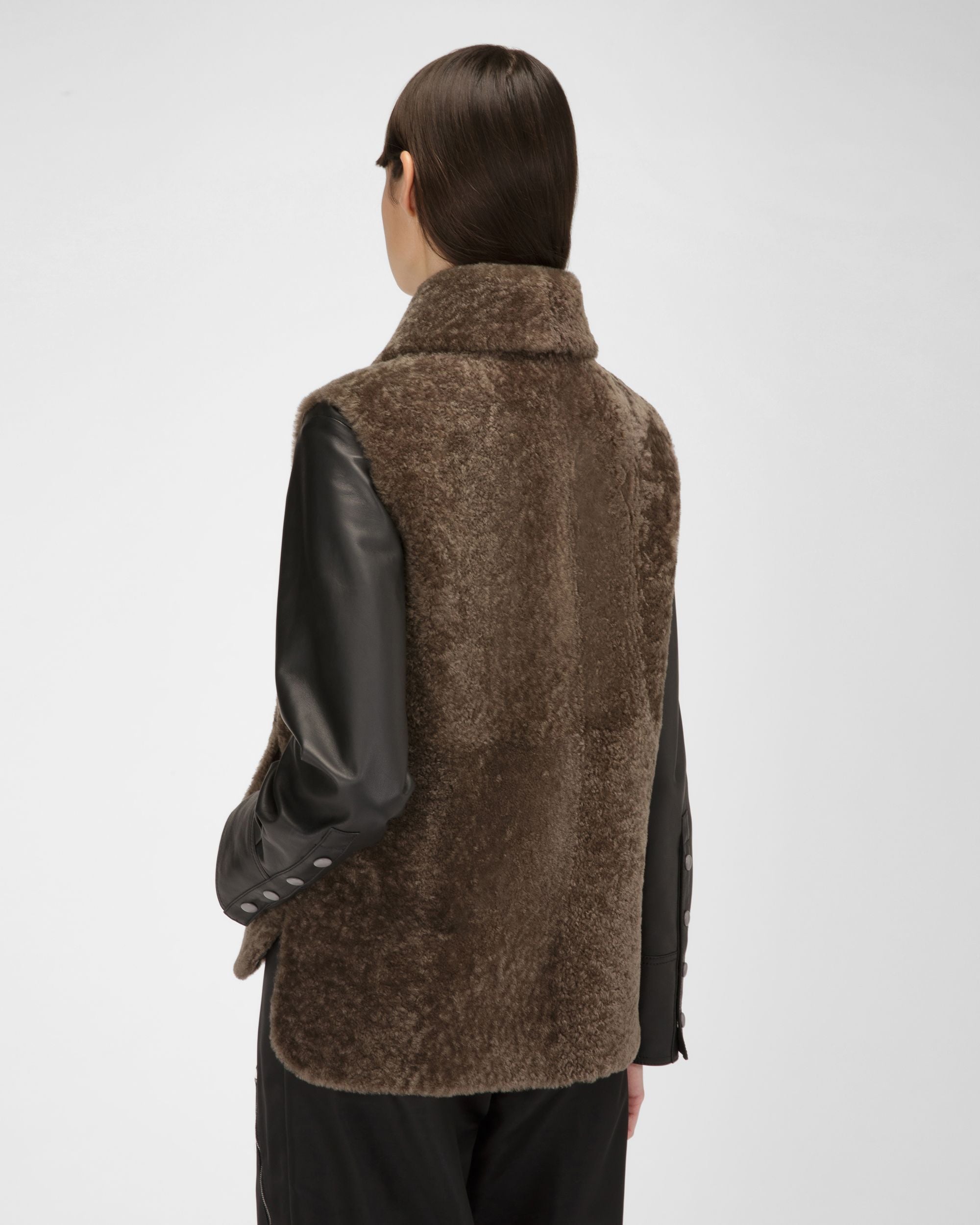 Veste En Shearling En Marron - Femme - Bally - 03