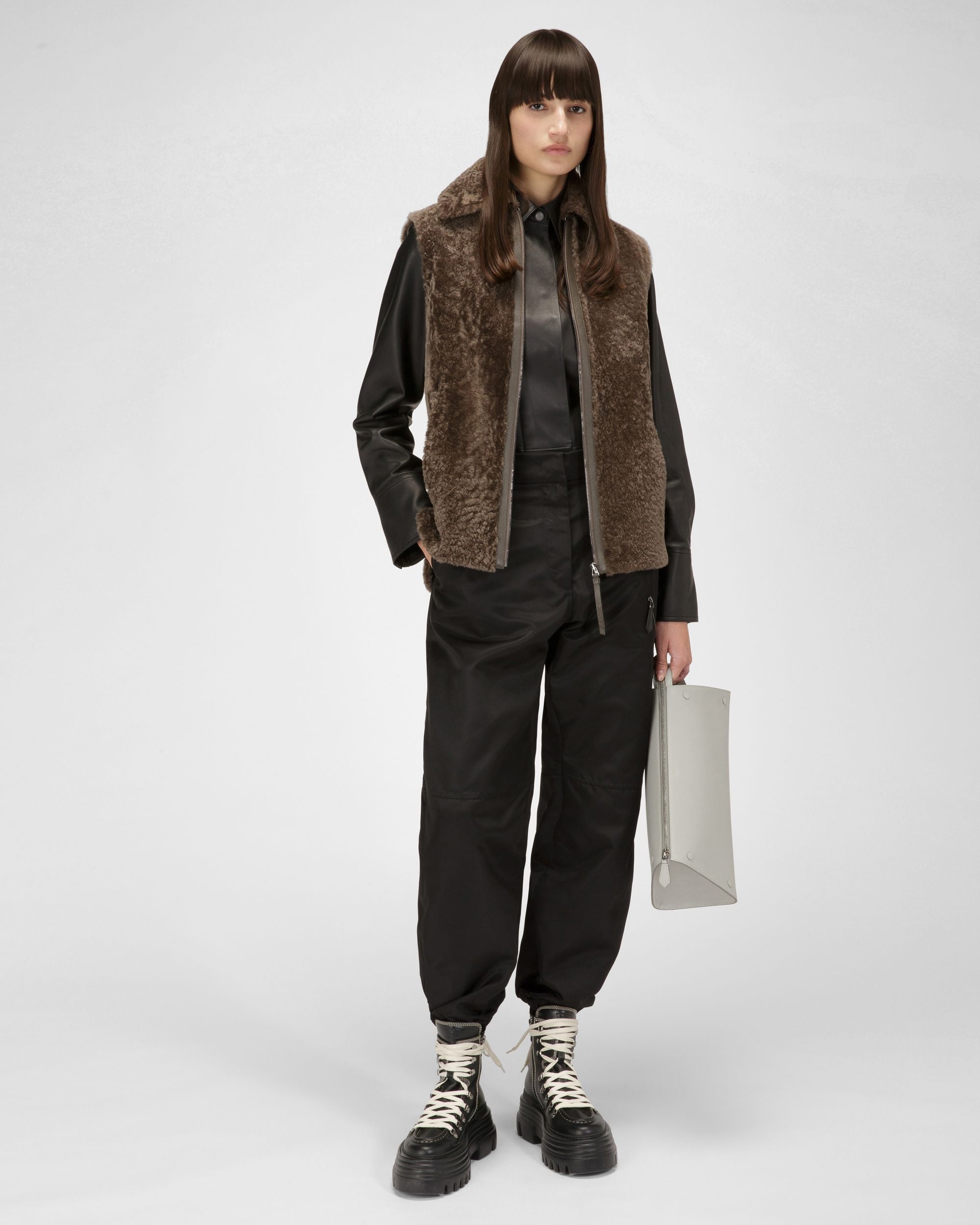 Veste En Shearling En Marron - Femme - Bally - 05