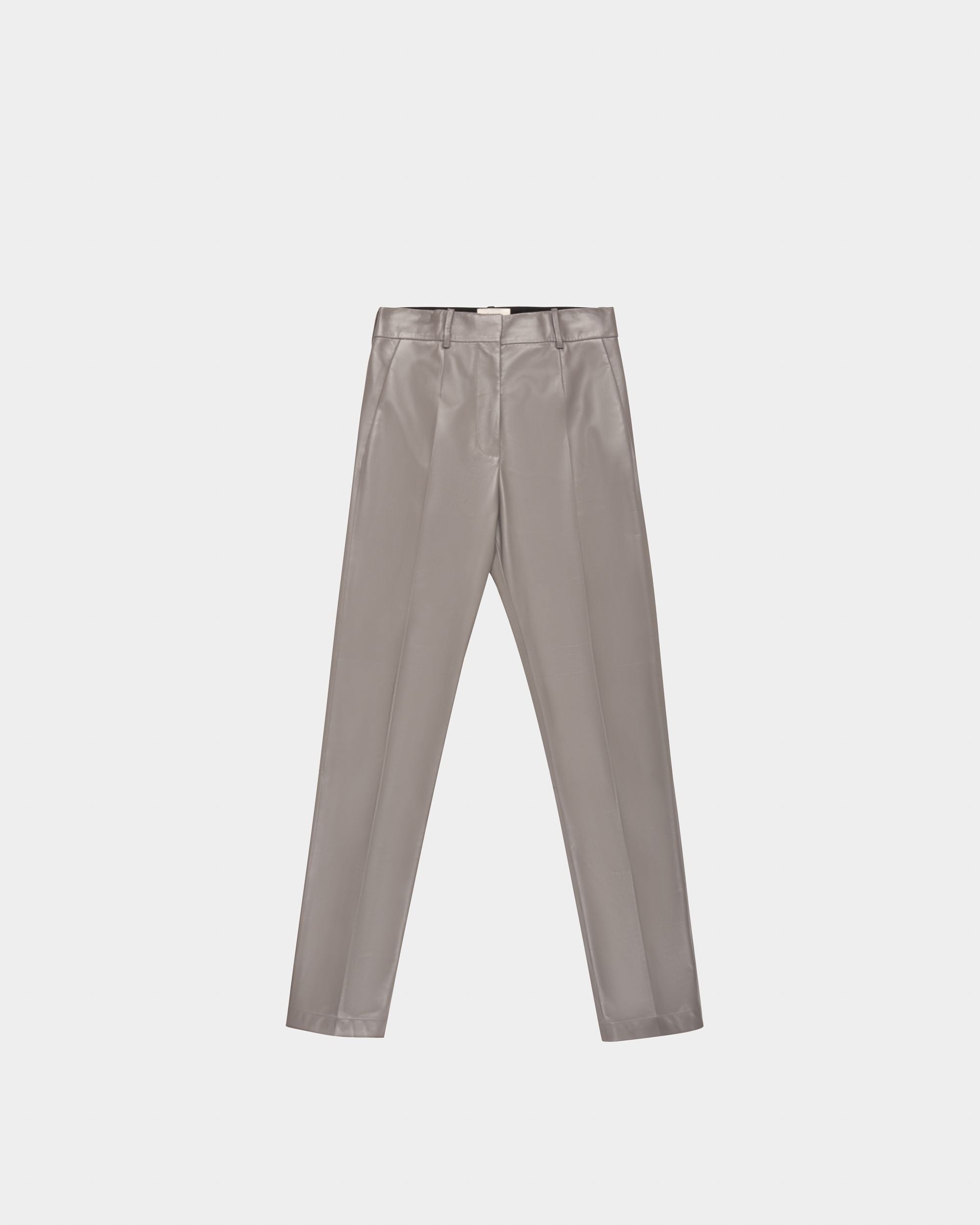 Pantalon En Cuir Gris - Femme - Bally - 04