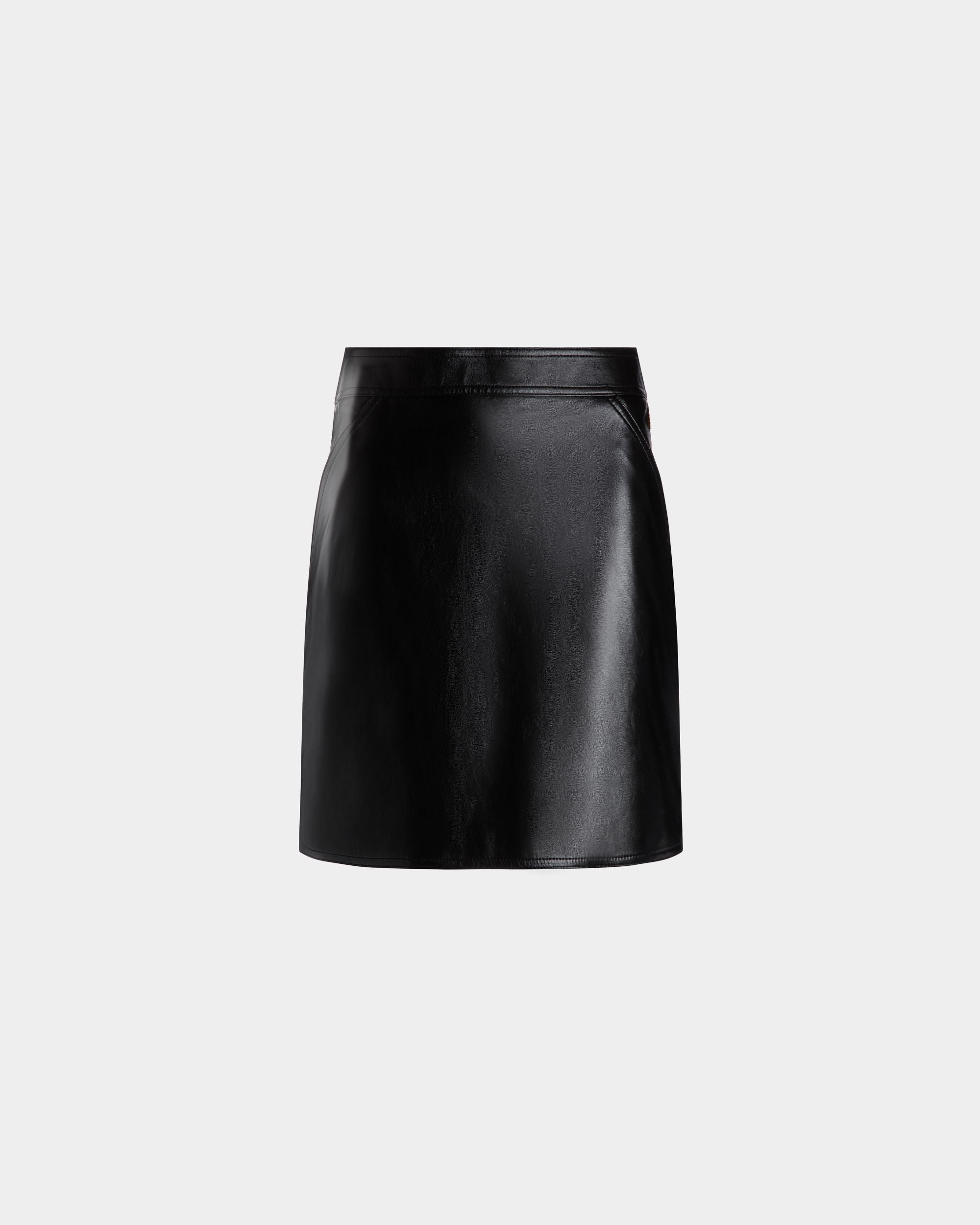 Minijupe En Cuir Noir - Femme - Bally - 01