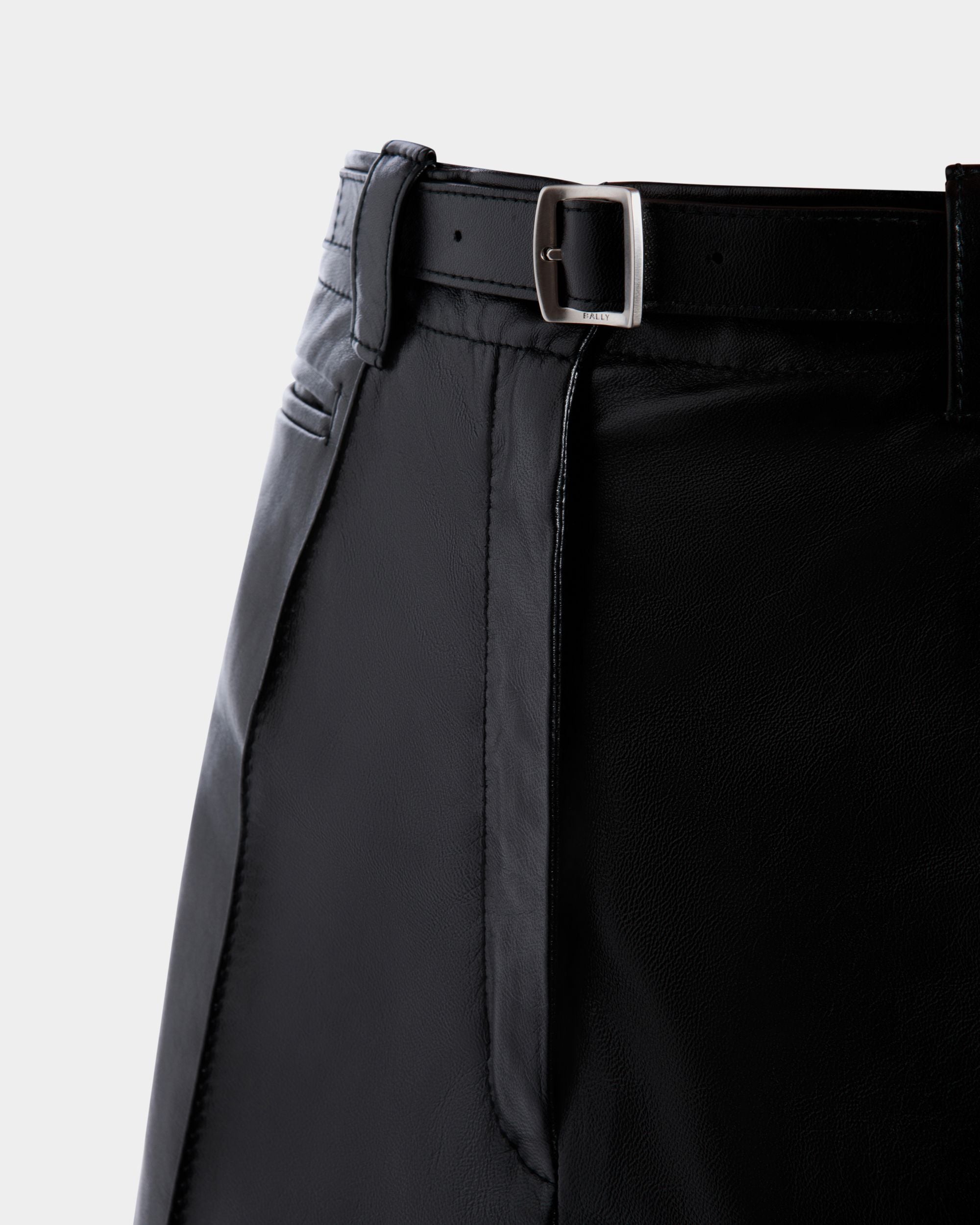 Leather Trousers In Black Lamb - Femme - Bally - 02