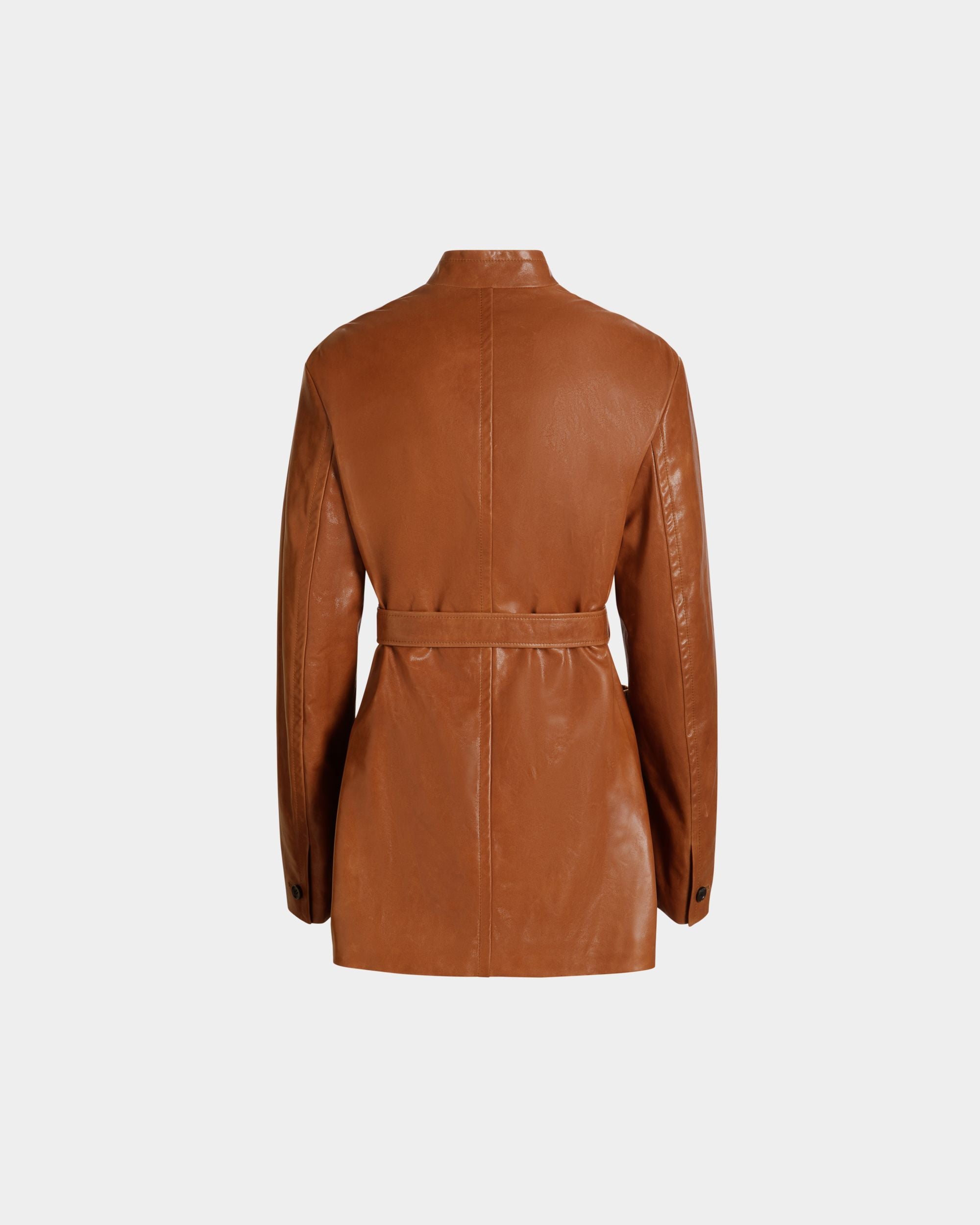 Veste Ceinturée En Cuir Marron - Femme - Bally - 07