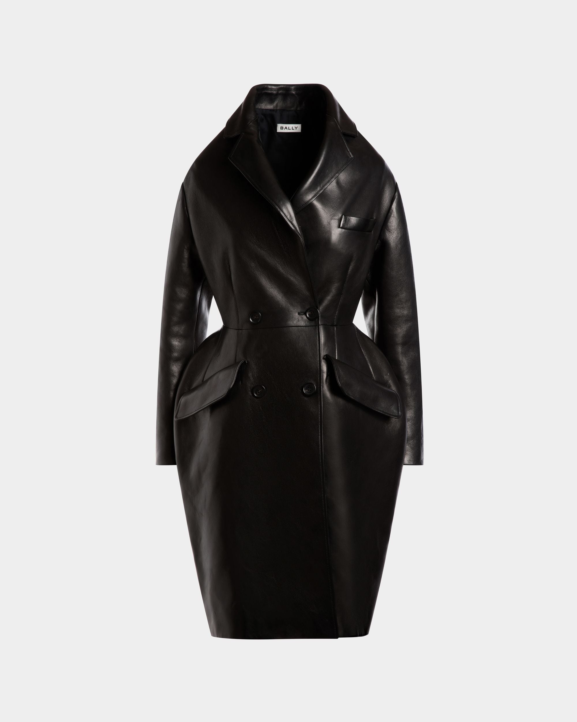 Manteau En Cuir Noir - Femme - Bally - 01