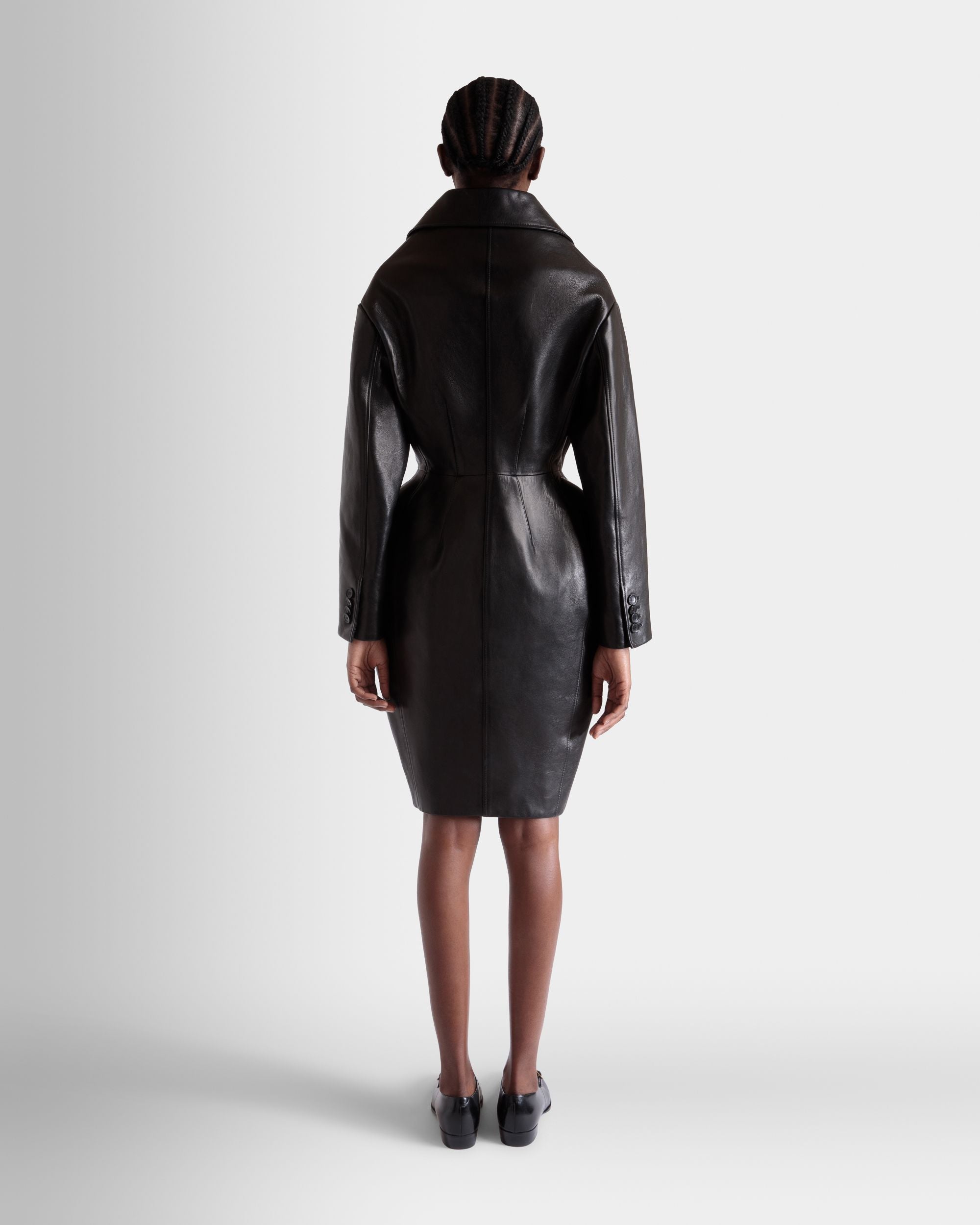 Manteau En Cuir Noir - Femme - Bally - 06