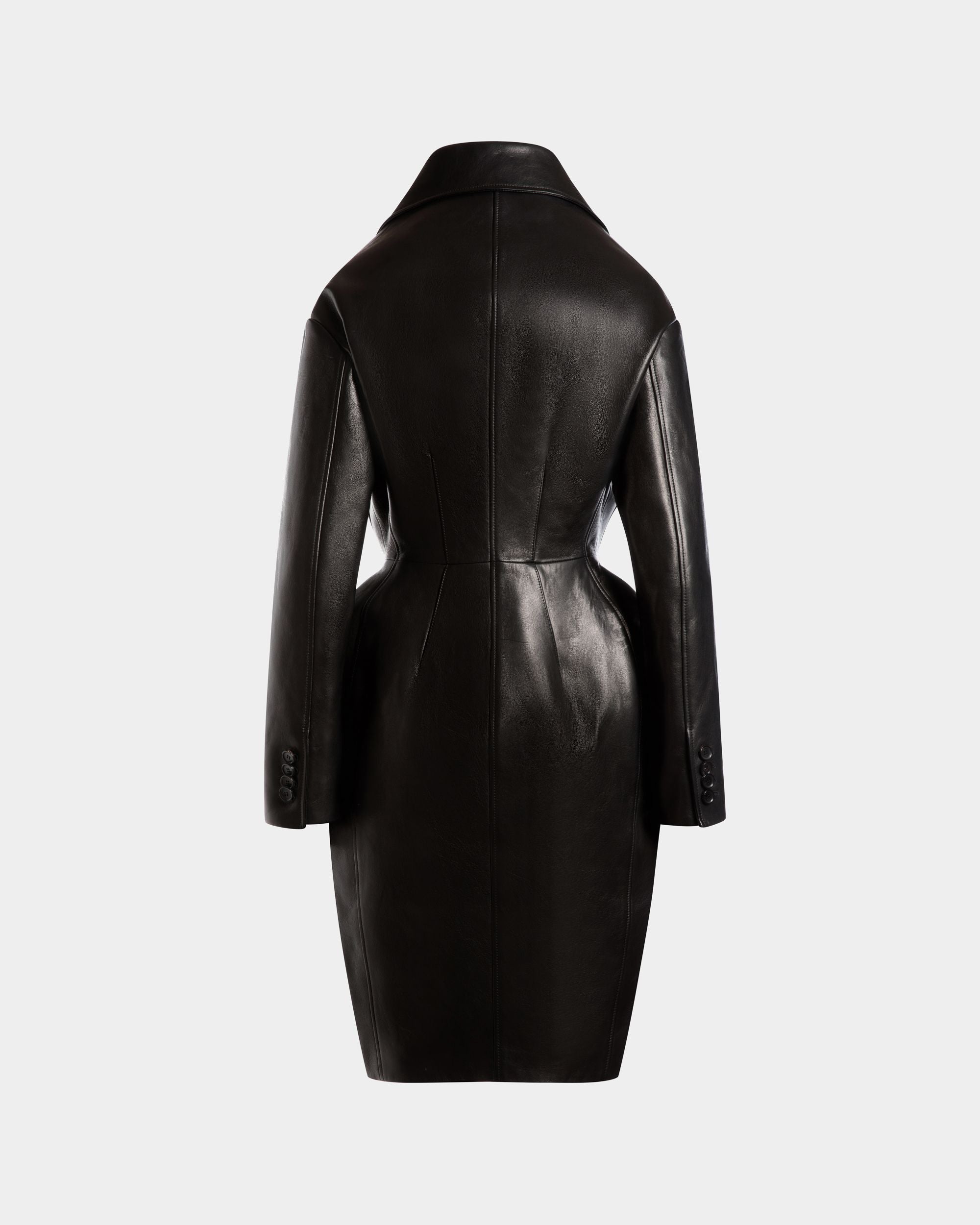 Manteau En Cuir Noir - Femme - Bally - 07