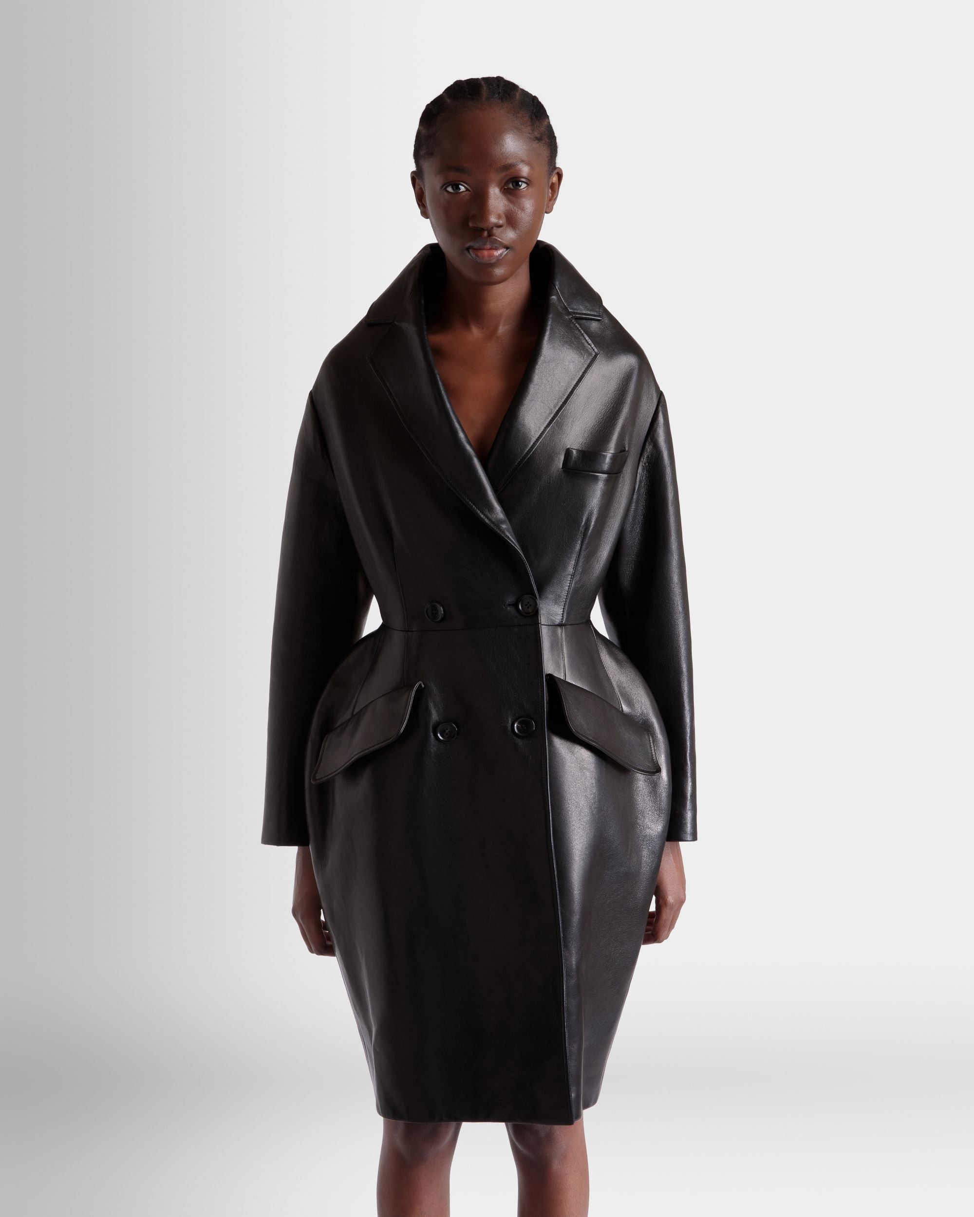 Manteau En Cuir Noir - Femme - Bally - 08