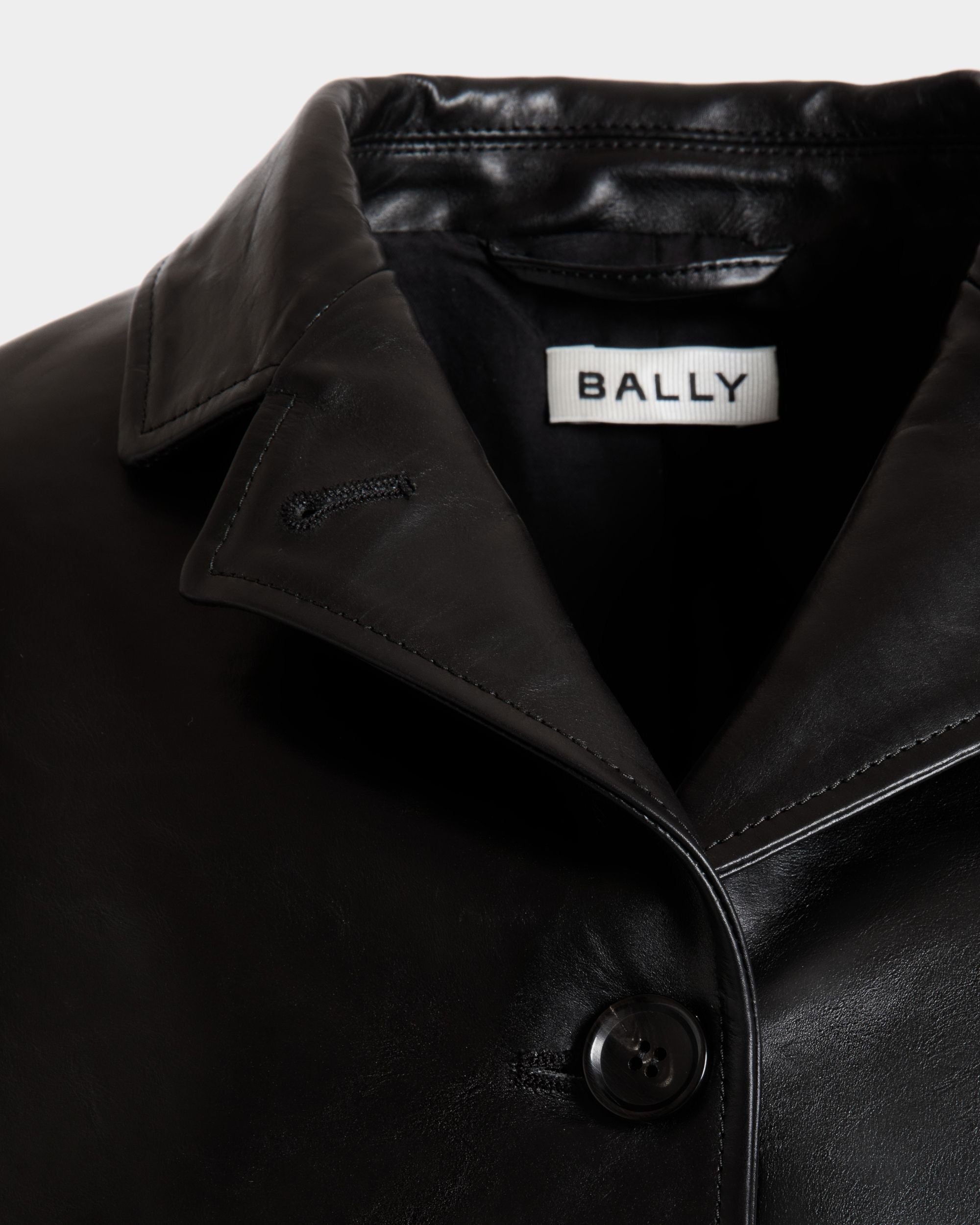 Blazer En Cuir Noir - Femme - Bally - 02