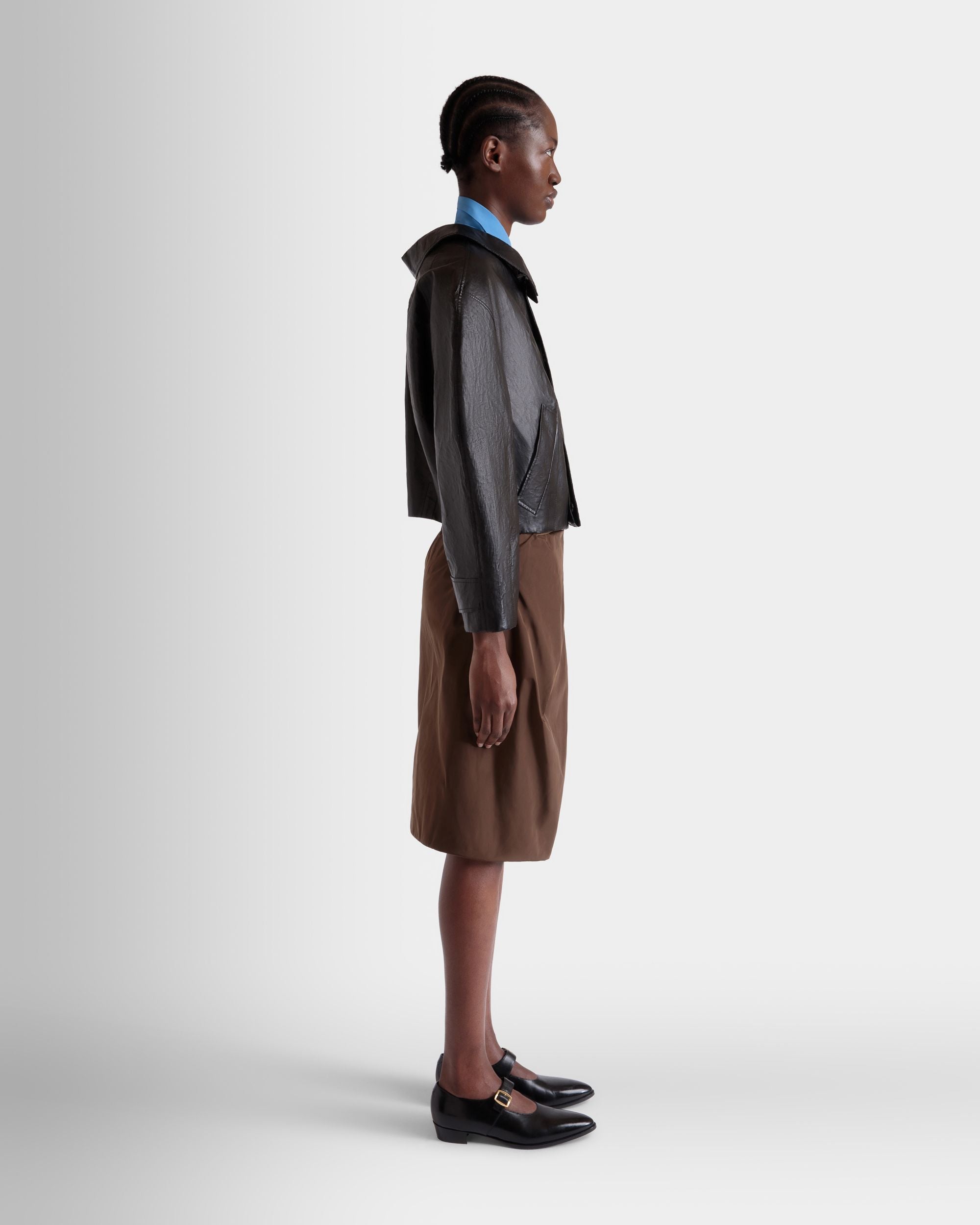 Blouson Bomber En Cuir Noir - Femme - Bally - 05