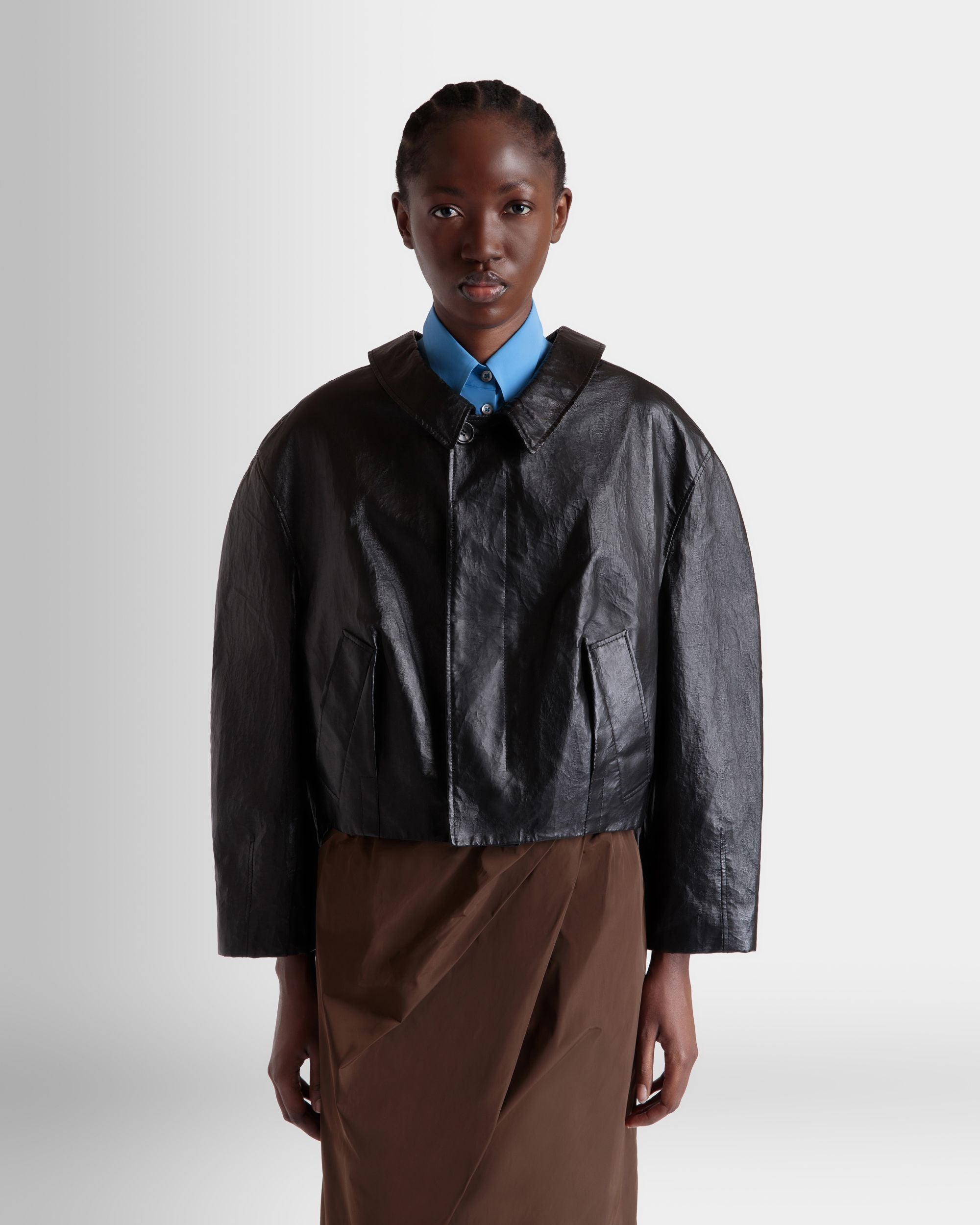 Blouson Bomber En Cuir Noir - Femme - Bally - 08