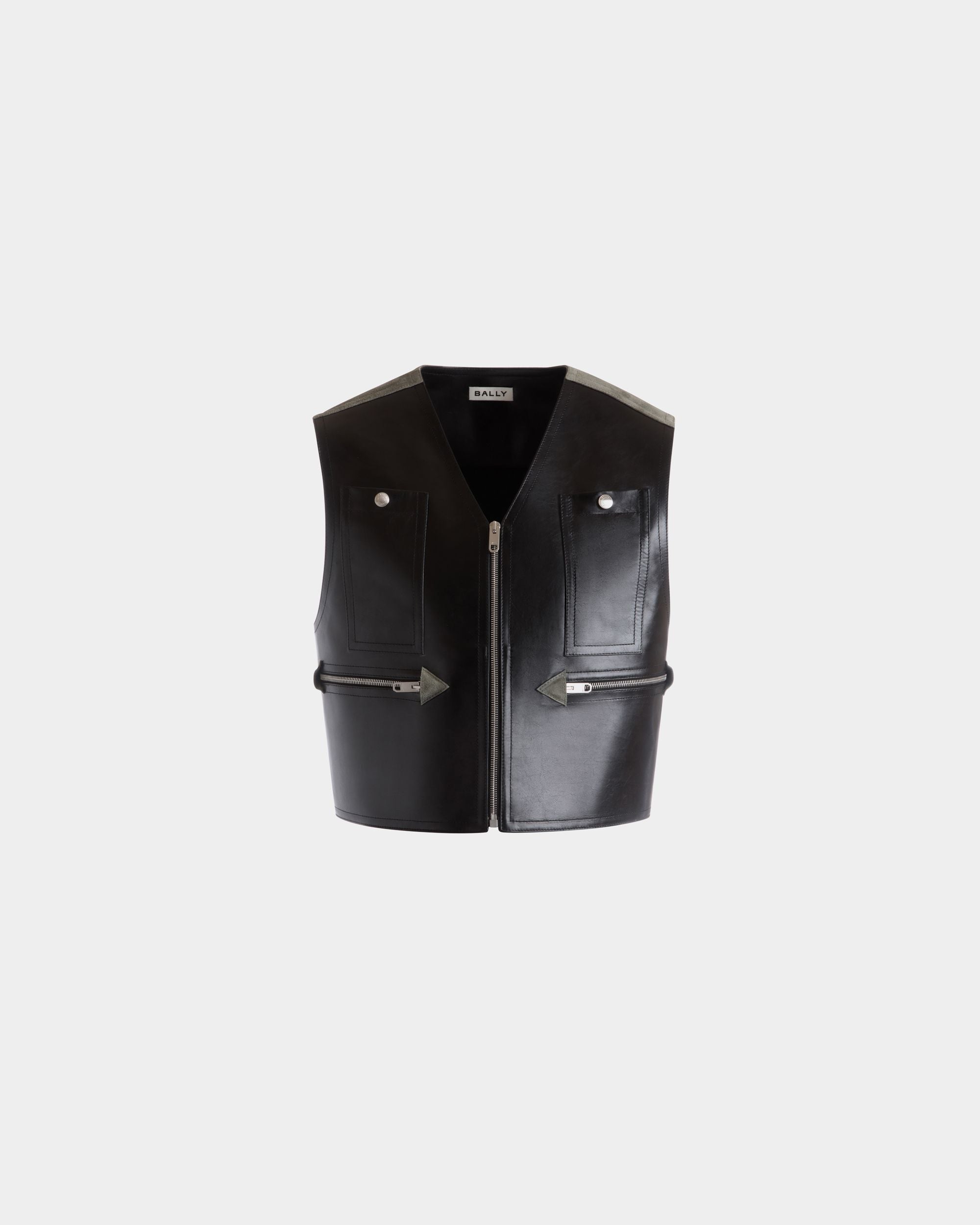 Gilet En Cuir Noir - Femme - Bally - 01
