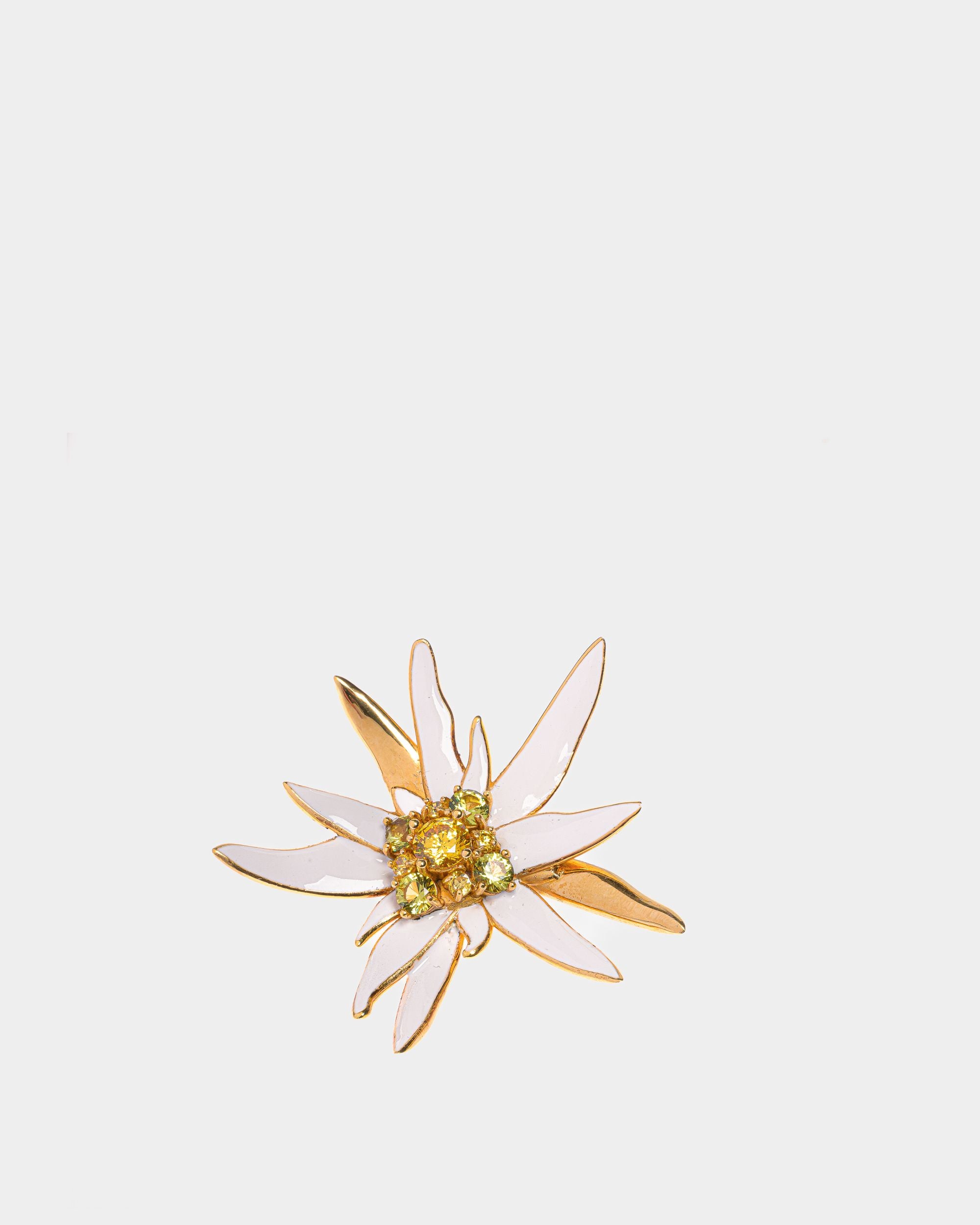 Broche Edelweiss En Or Martelé - Femme - Bally - 01