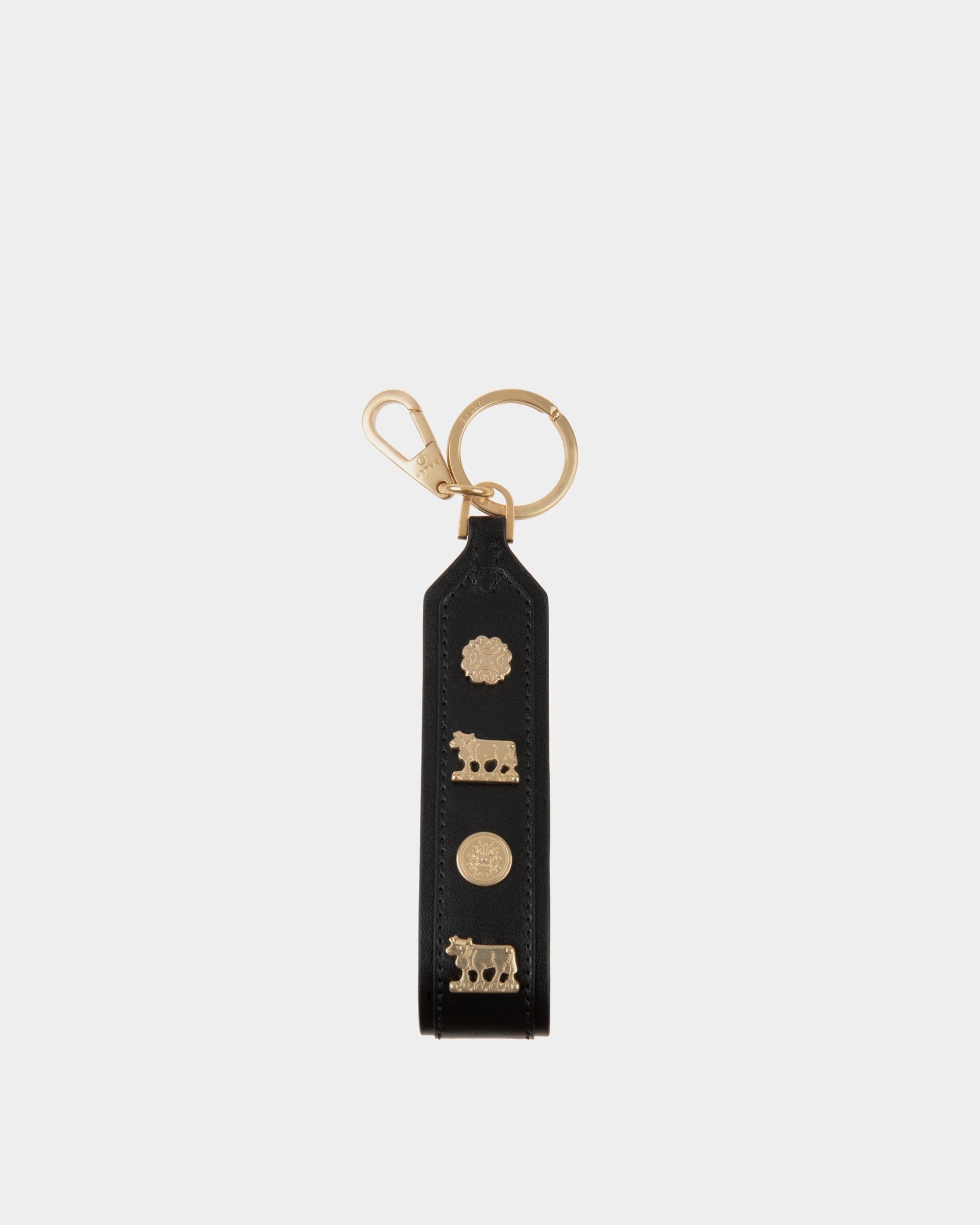 Porte-Clés Swissness Avec Clous En Cuir Noir - Femme - Bally - 01