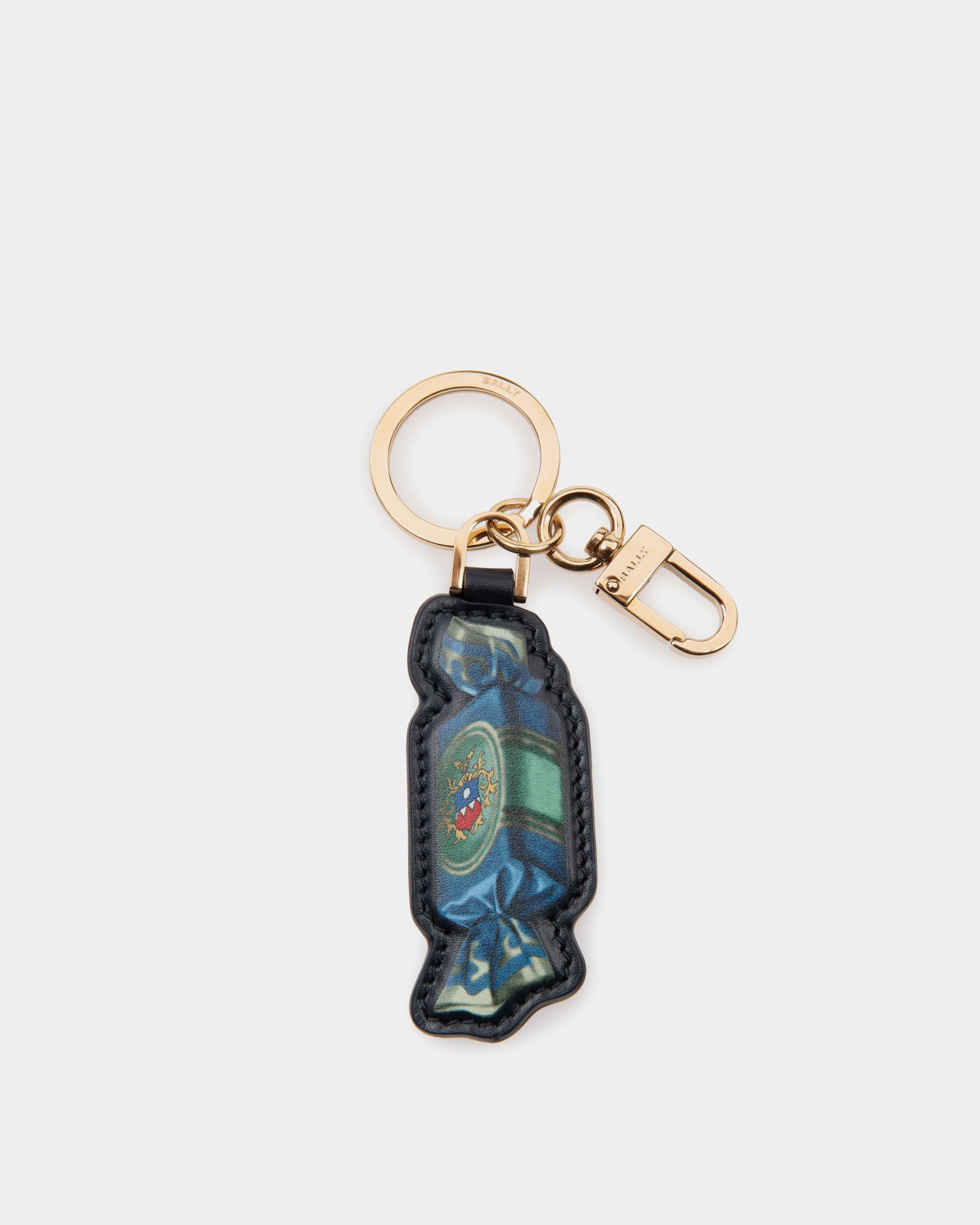 Unda Keychain In Choco-Candy Print Leather - Femme - Bally - 01