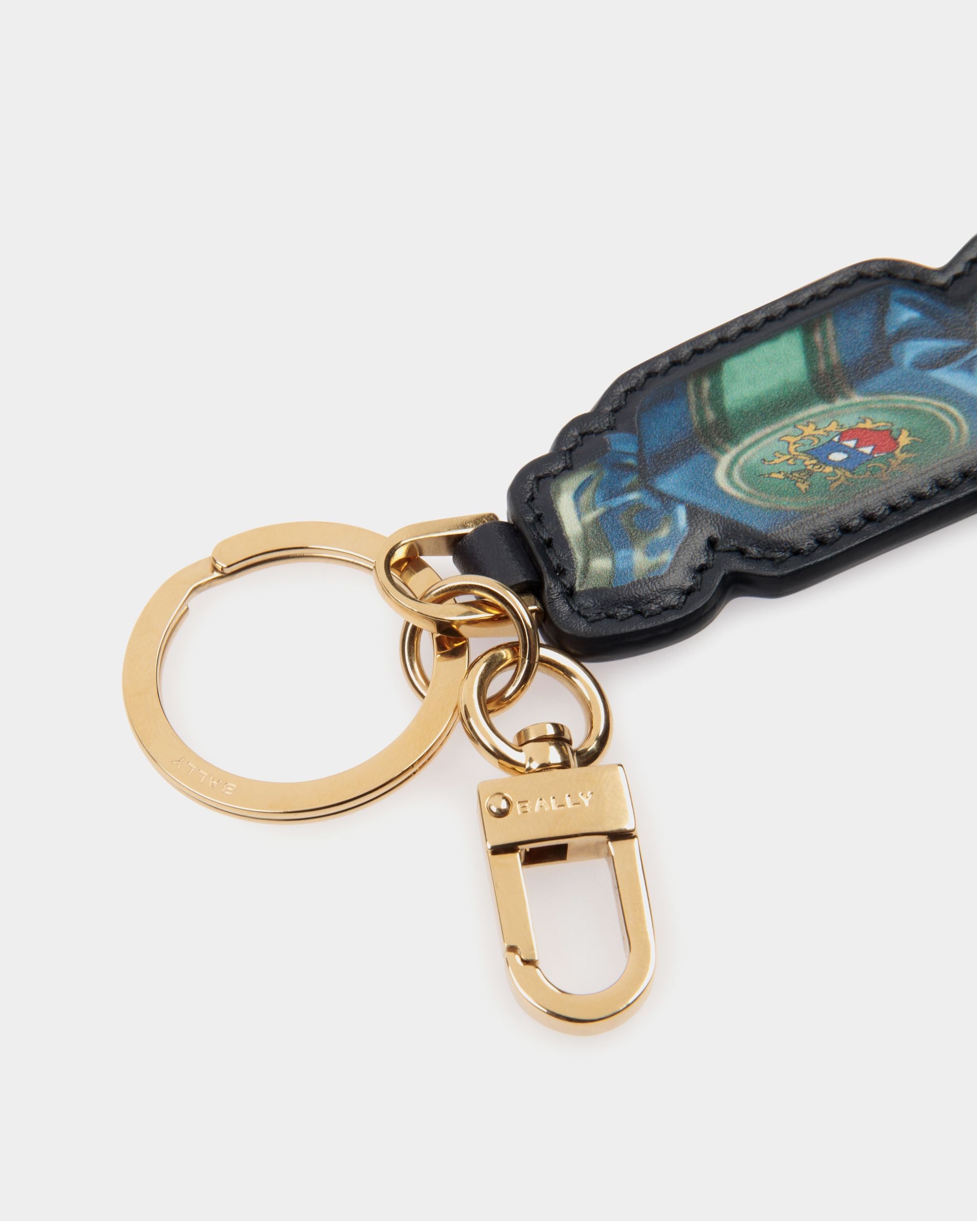 Unda Keychain In Choco-Candy Print Leather - Femme - Bally - 03