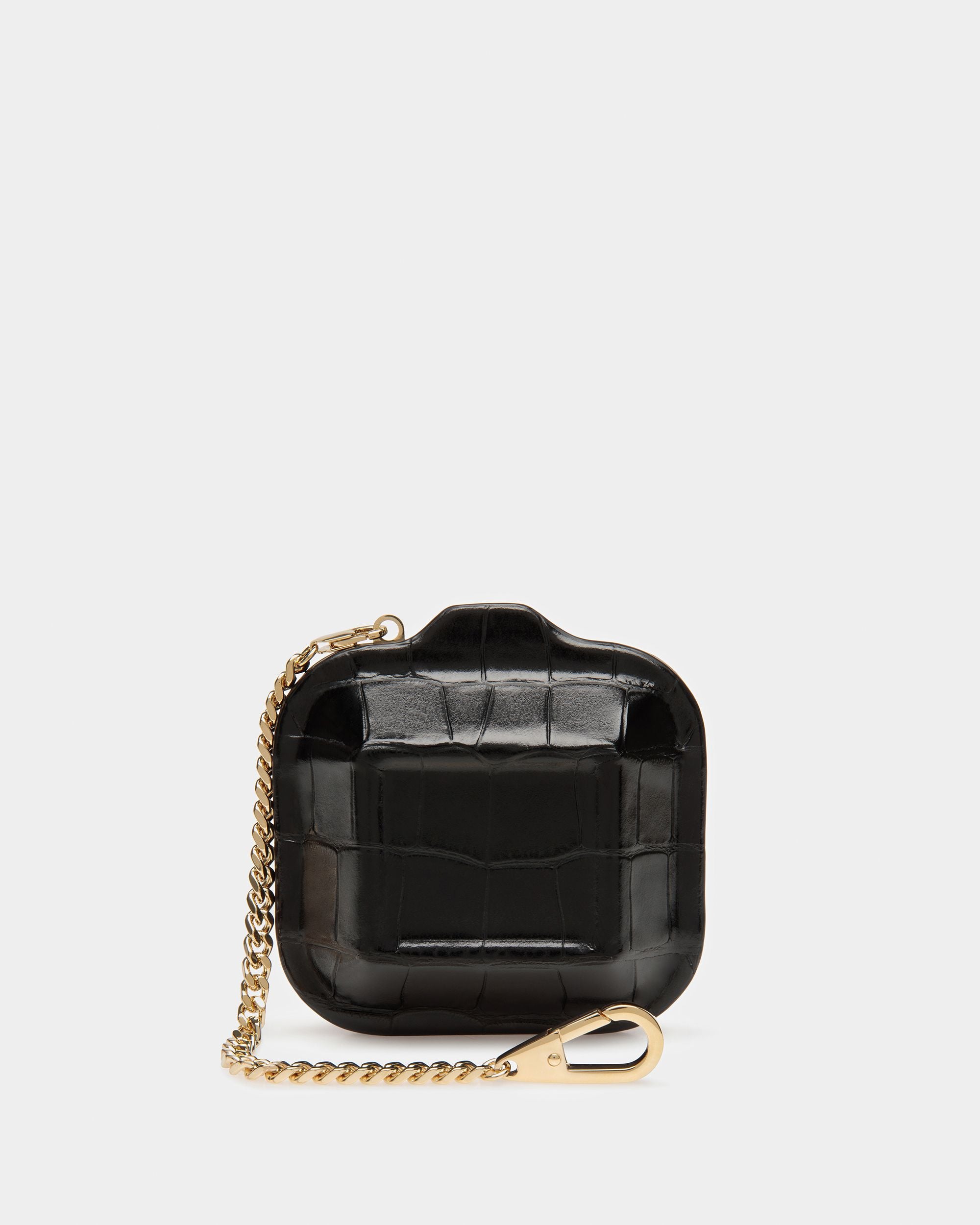 Étui Airpods To Go En Cuir Gaufré Crocodile - Femme - Bally - 01