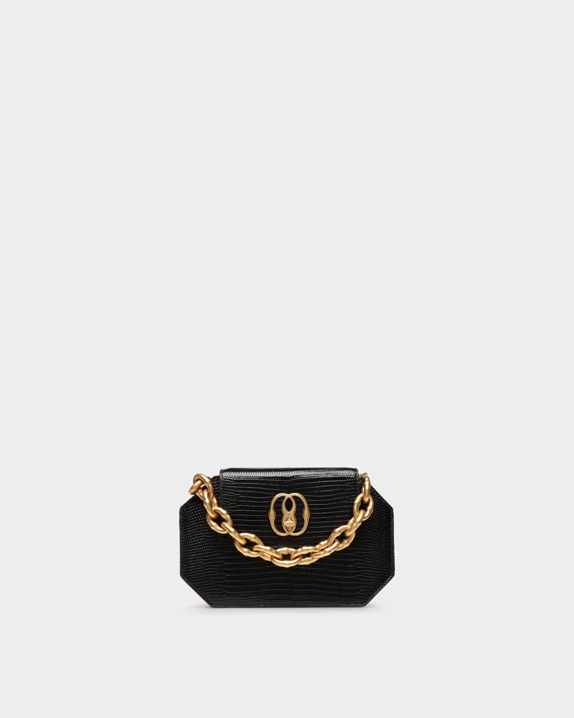 Emblem Octogone En Cuir Noir - Femme - Bally - 01
