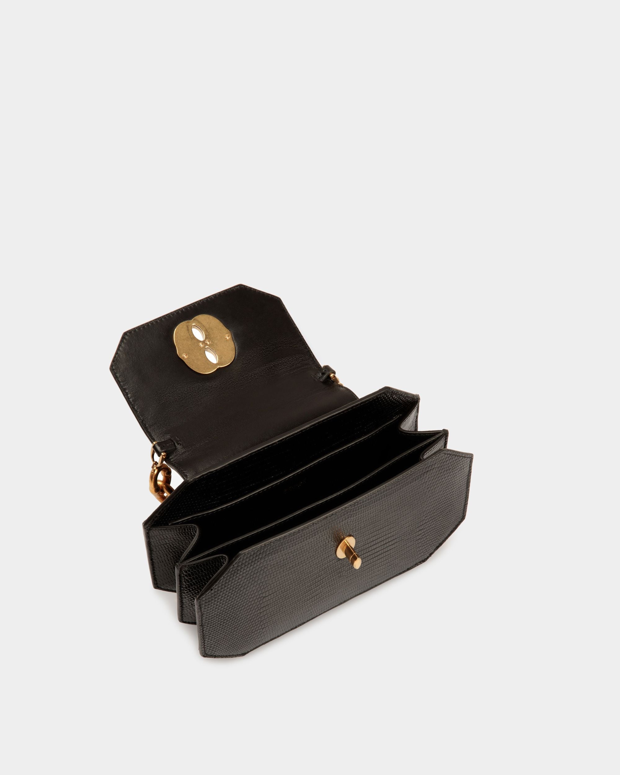 Emblem Octogone En Cuir Noir - Femme - Bally - 03